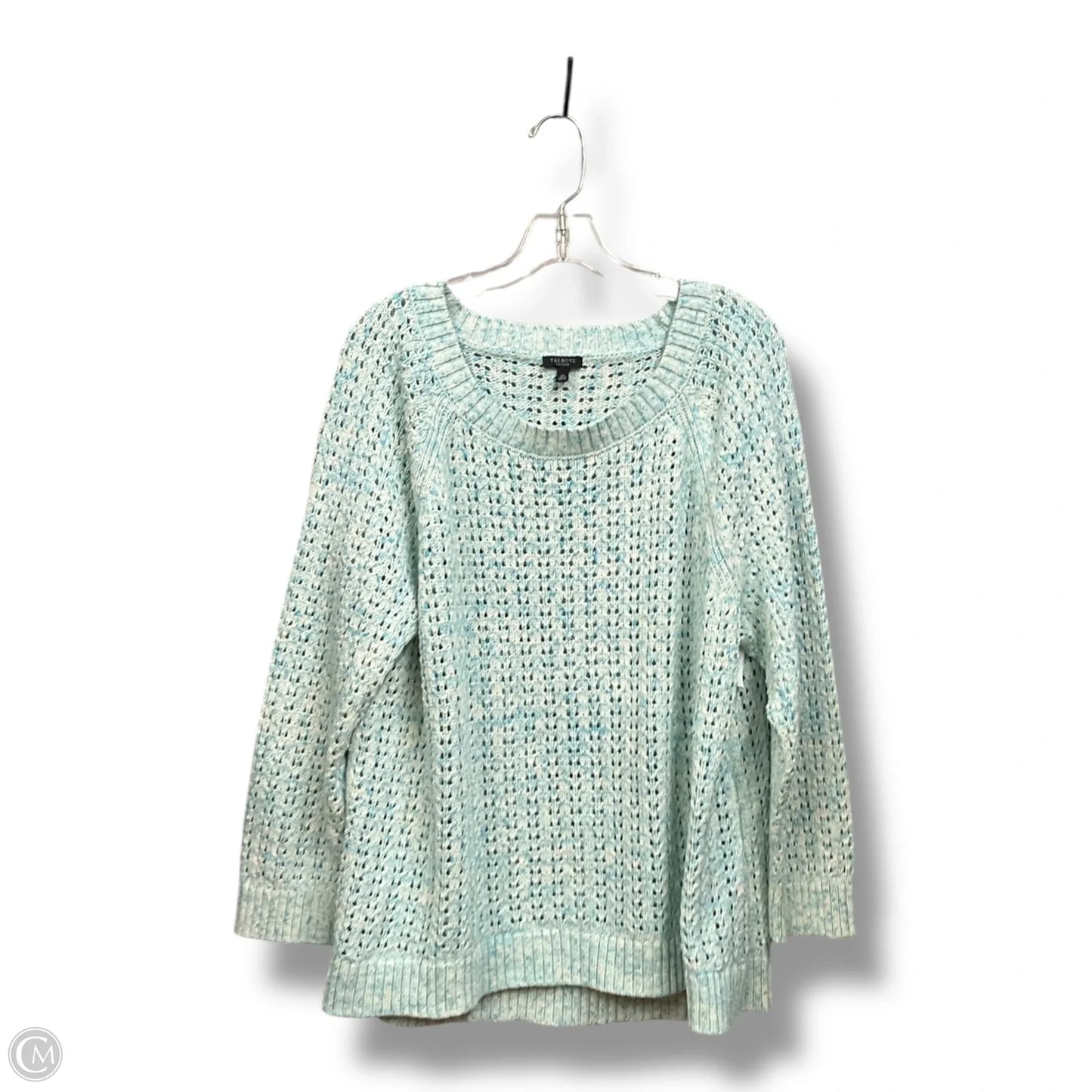 Sweater By Talbots In Blue & White, Size: 3x