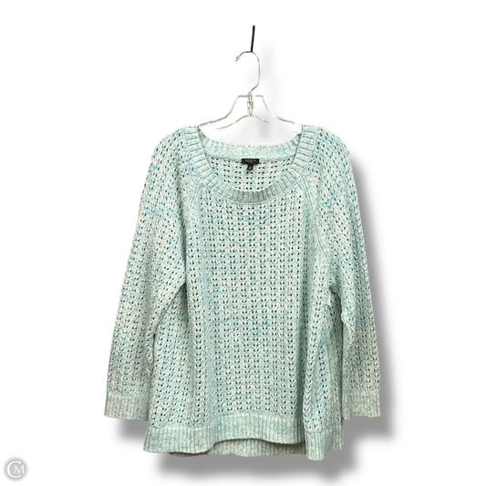 Sweater By Talbots In Blue & White, Size: 3x