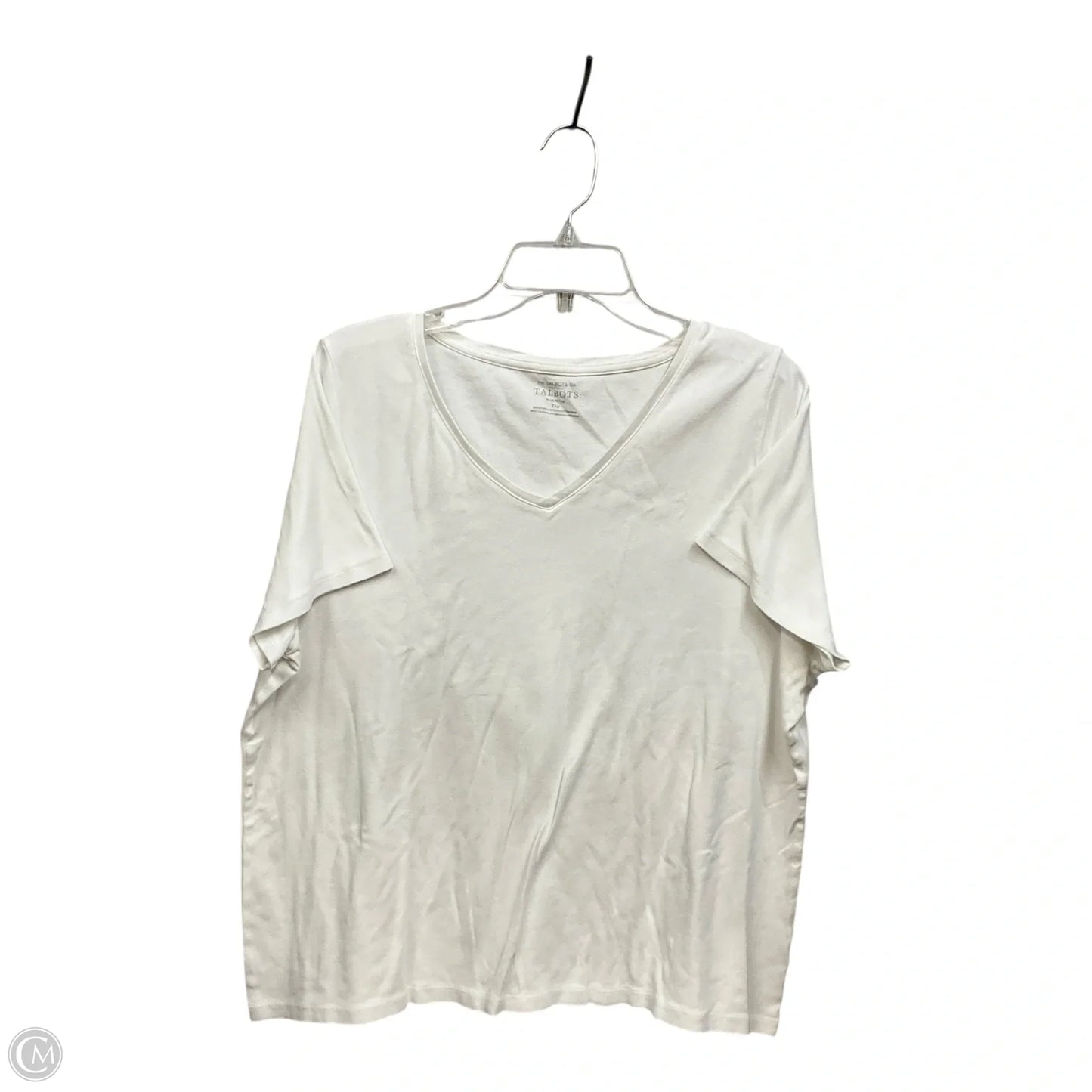 Top Short Sleeve Basic By Talbots In White, Size: 3x