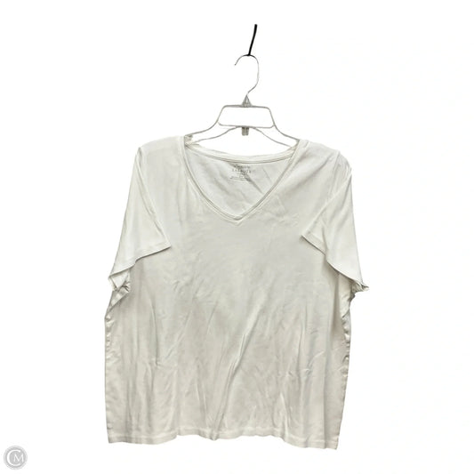 Top Short Sleeve Basic By Talbots In White, Size: 3x