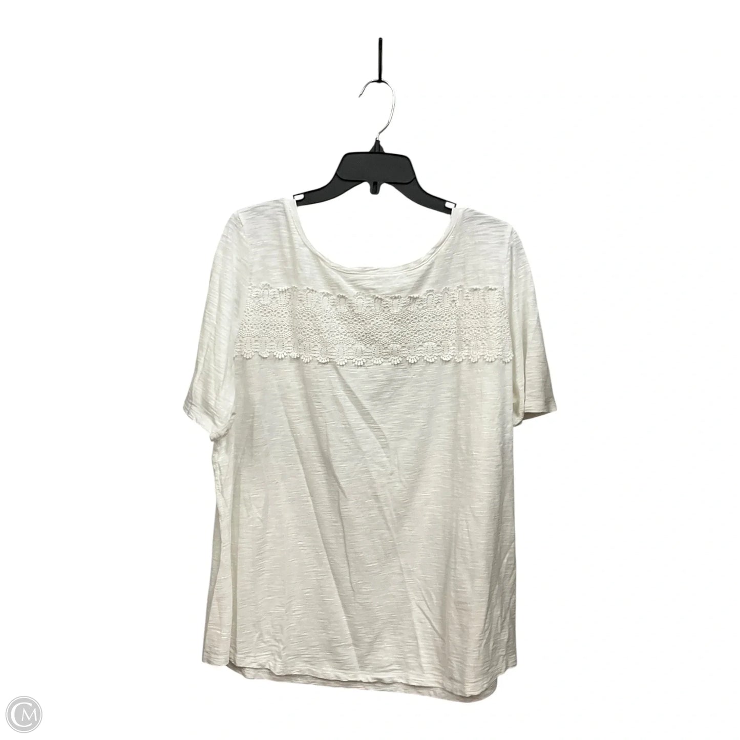 Top Short Sleeve By Talbots In White, Size: 2x