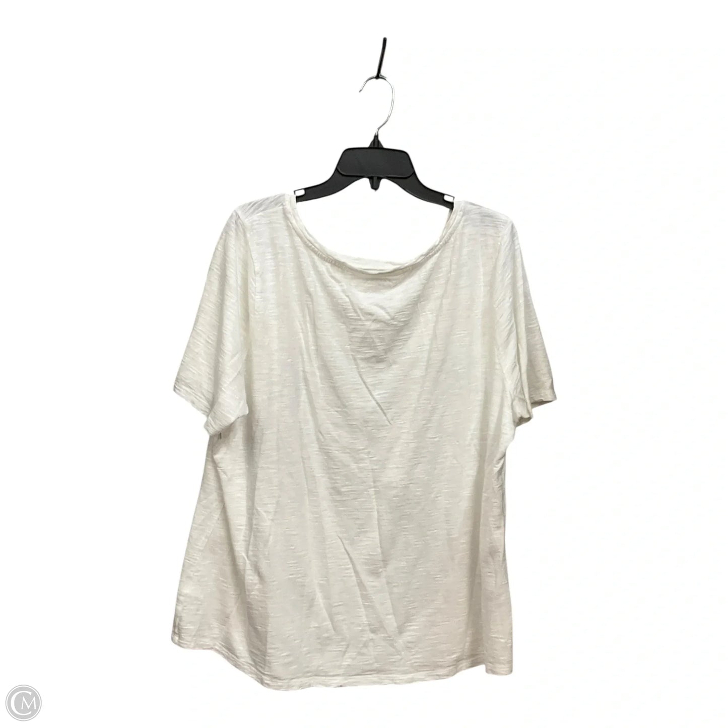Top Short Sleeve By Talbots In White, Size: 2x