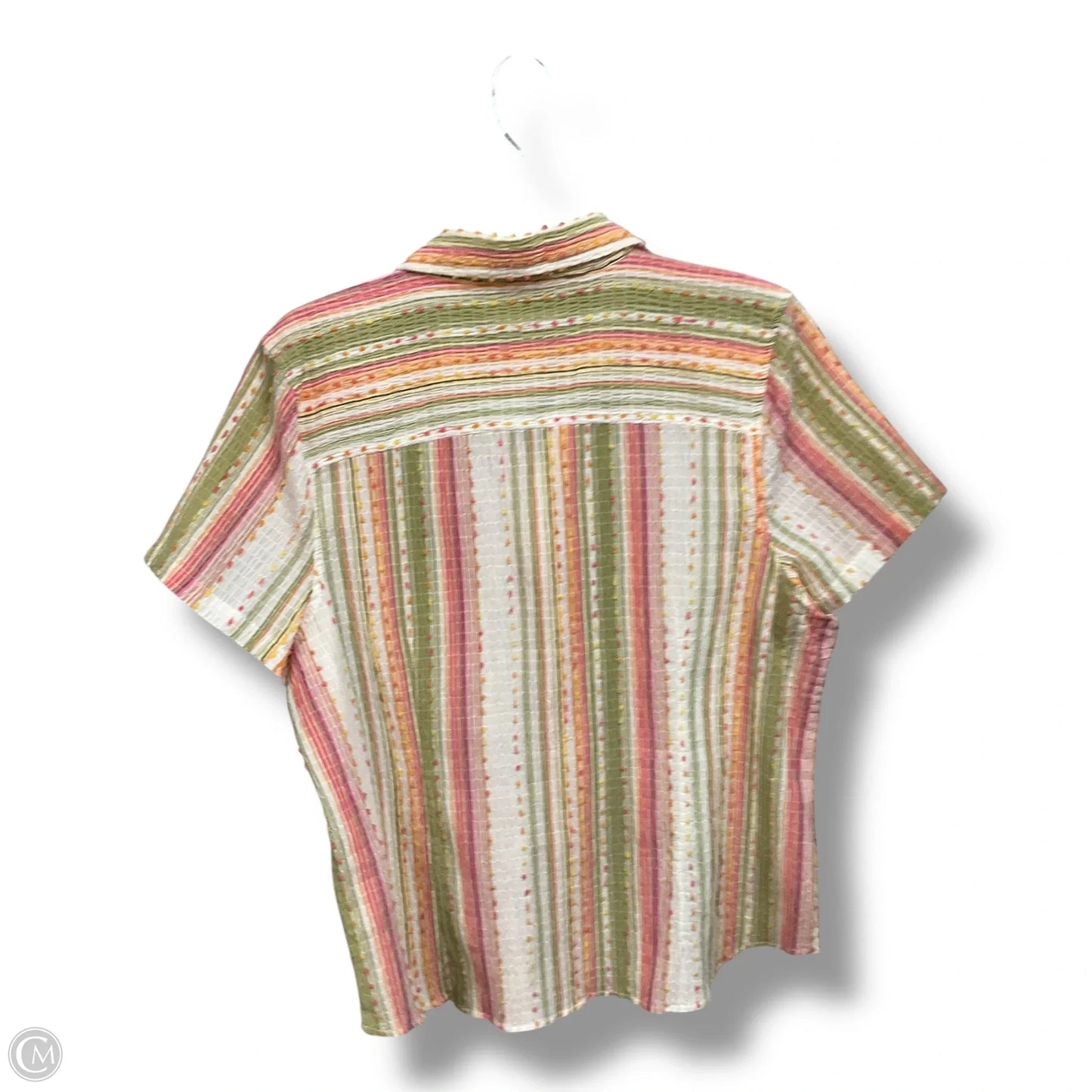 Blouse Short Sleeve By Christopher And Banks In Striped Pattern, Size: Xl