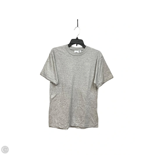 Athletic Top Short Sleeve By Adidas In Grey, Size: S