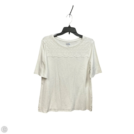 Top Short Sleeve By Croft And Barrow In White, Size: M