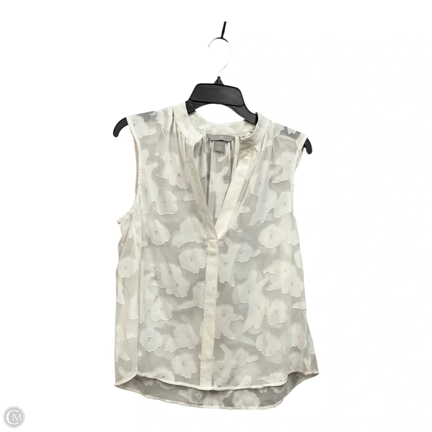 Top Sleeveless By H&m In White, Size: S