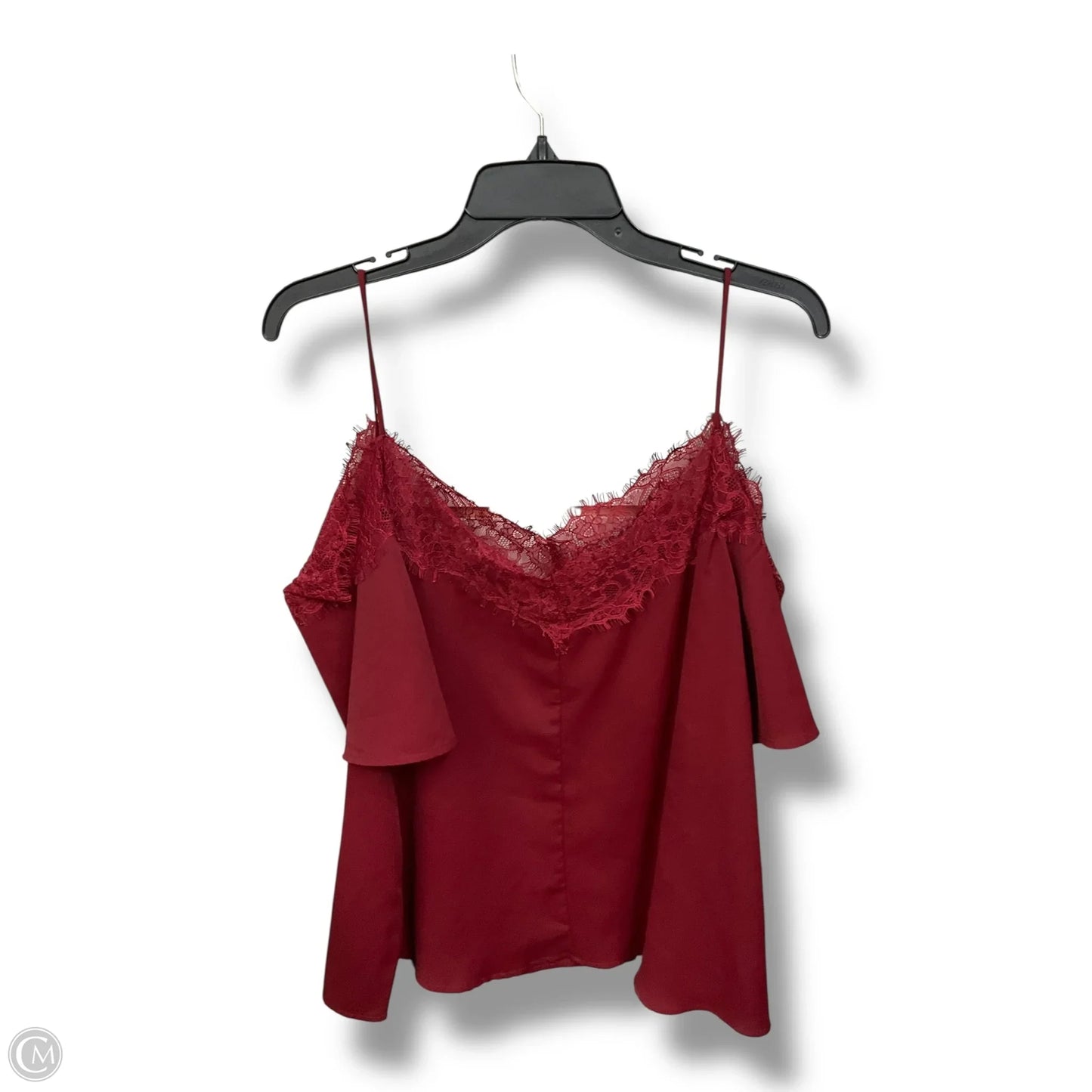 Top Short Sleeve By New York And Co In Maroon, Size: Xl