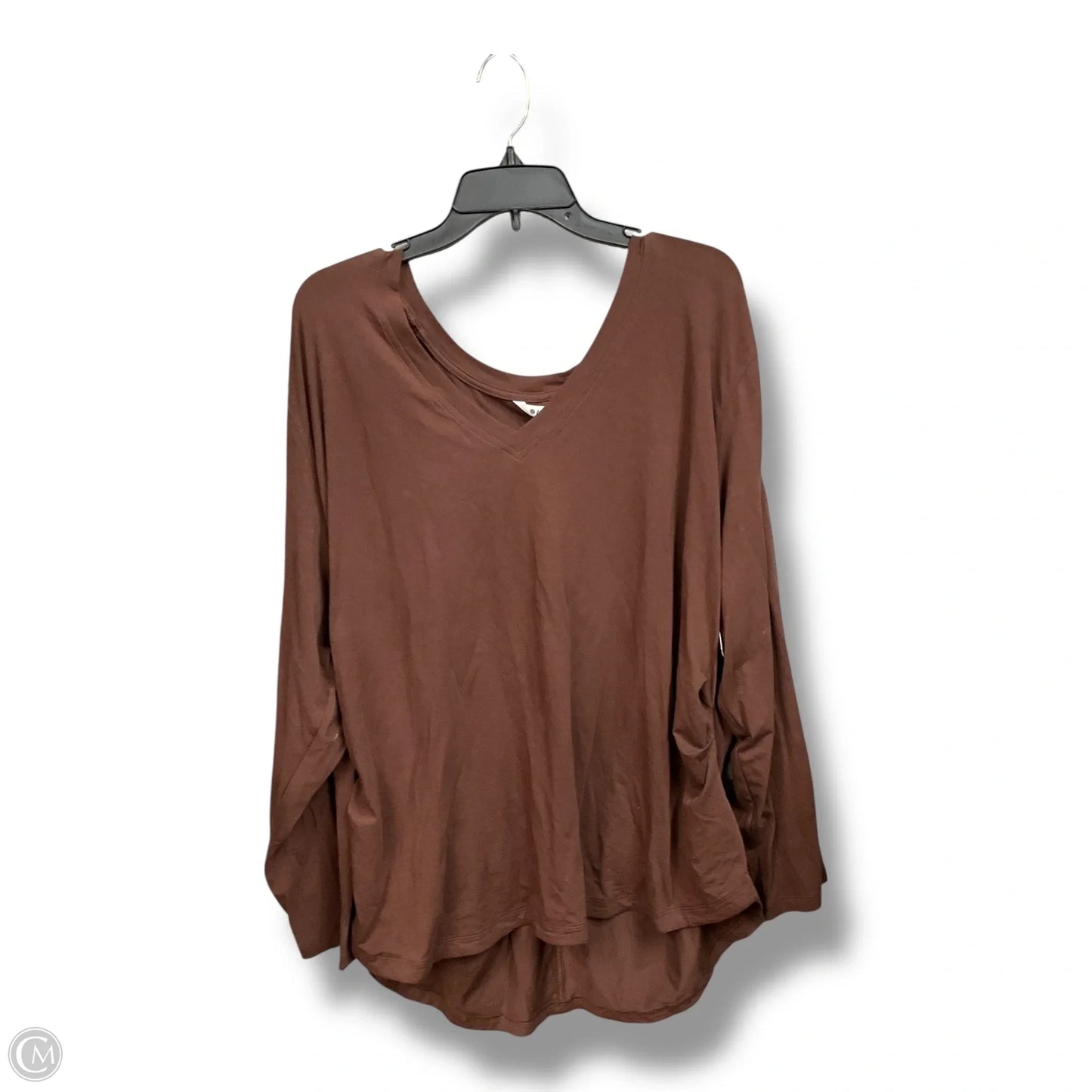 Athletic Top Long Sleeve Crewneck By Athleta In Brown, Size: 3x