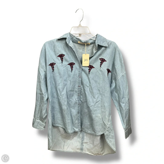 Blouse Long Sleeve By Clothes Mentor In Blue Denim, Size: M