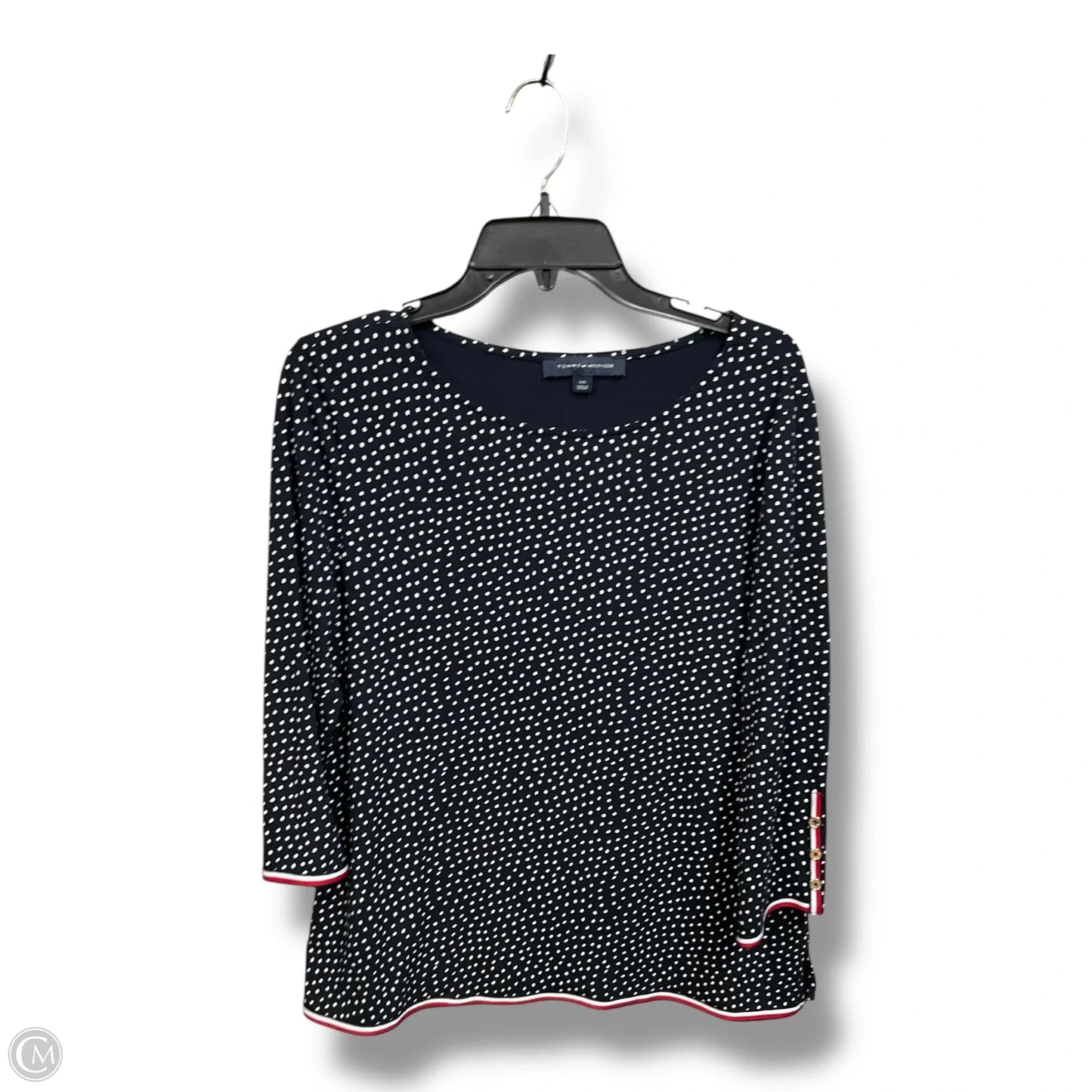 Top Long Sleeve By Tommy Hilfiger In Polkadot Pattern, Size: L