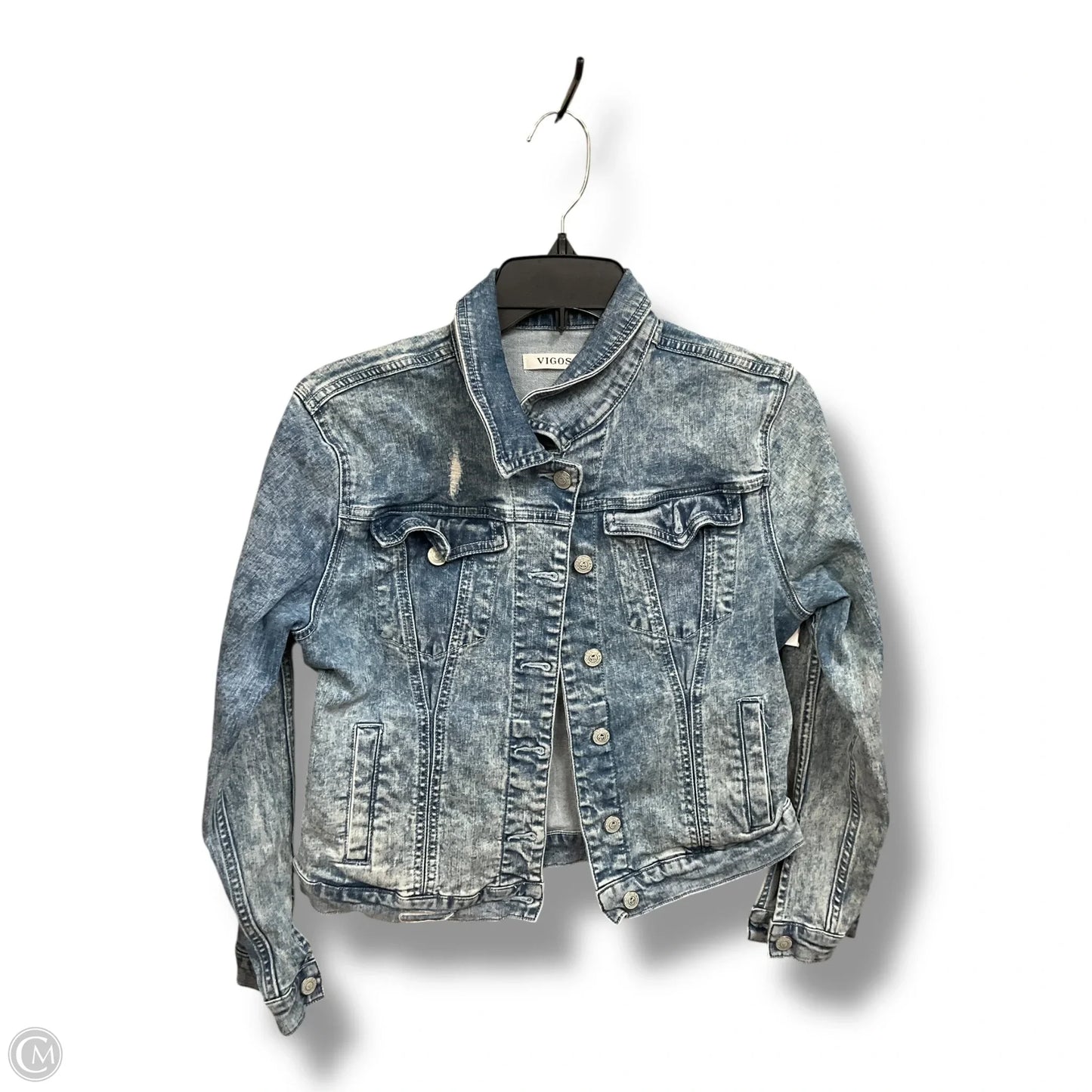 Jacket Denim By Vigoss In Blue Denim, Size: S