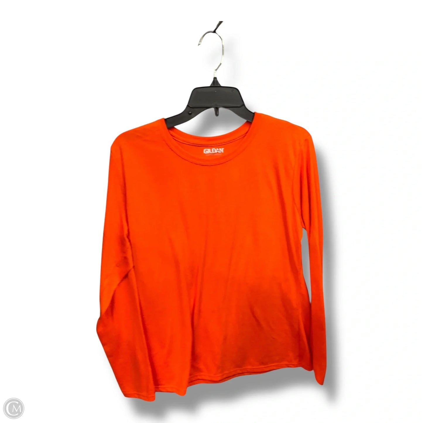 Athletic Top Long Sleeve Crewneck By Gildan In Orange, Size: L
