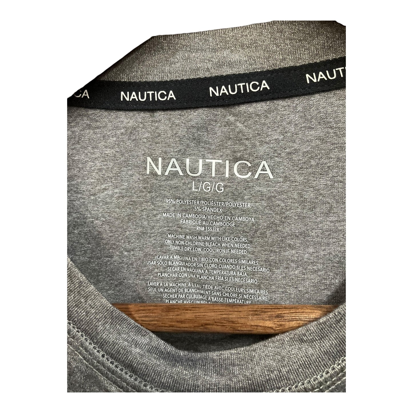 Athletic Top Long Sleeve Crewneck By Nautica In Grey, Size: L