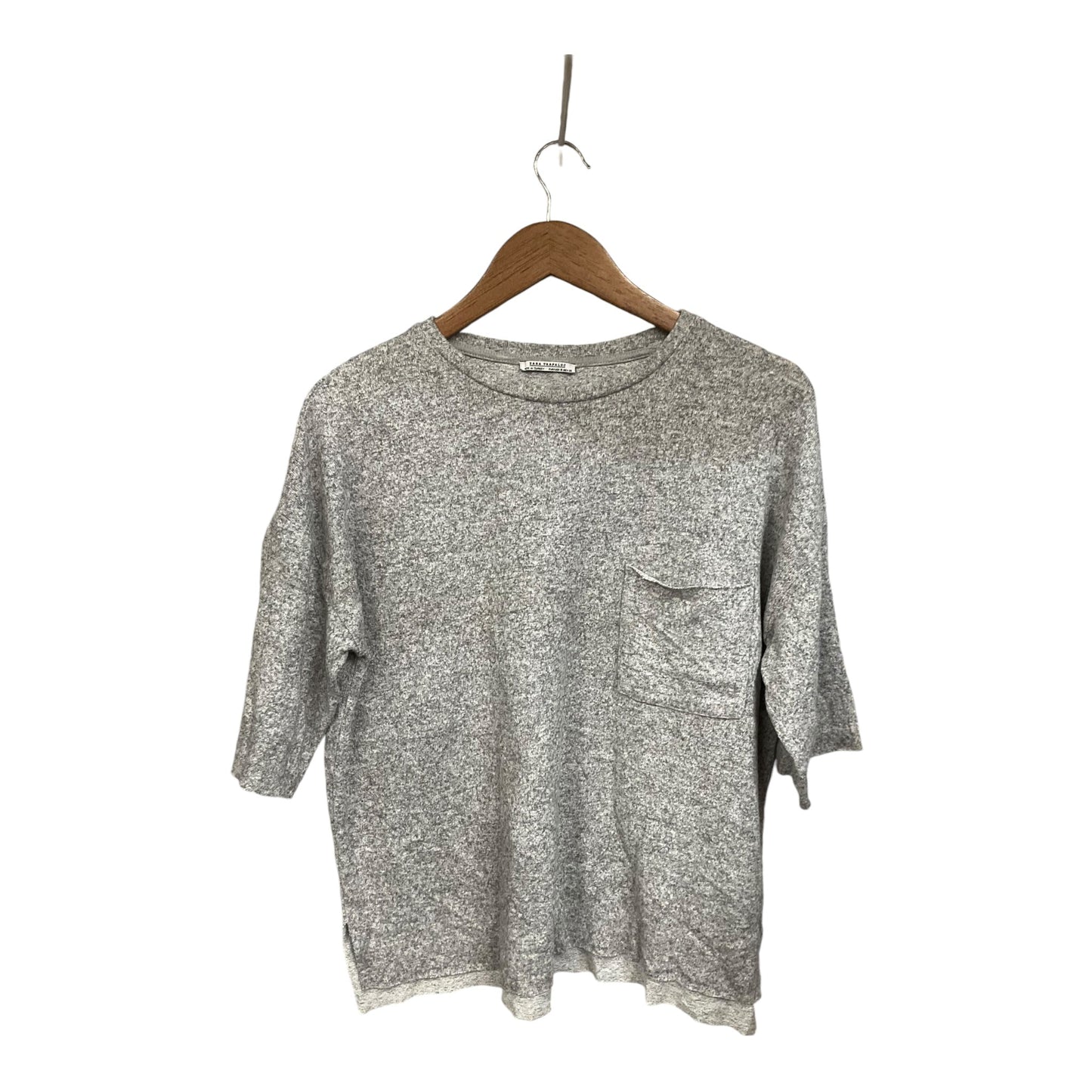 Top Short Sleeve By Zara In Grey, Size: S