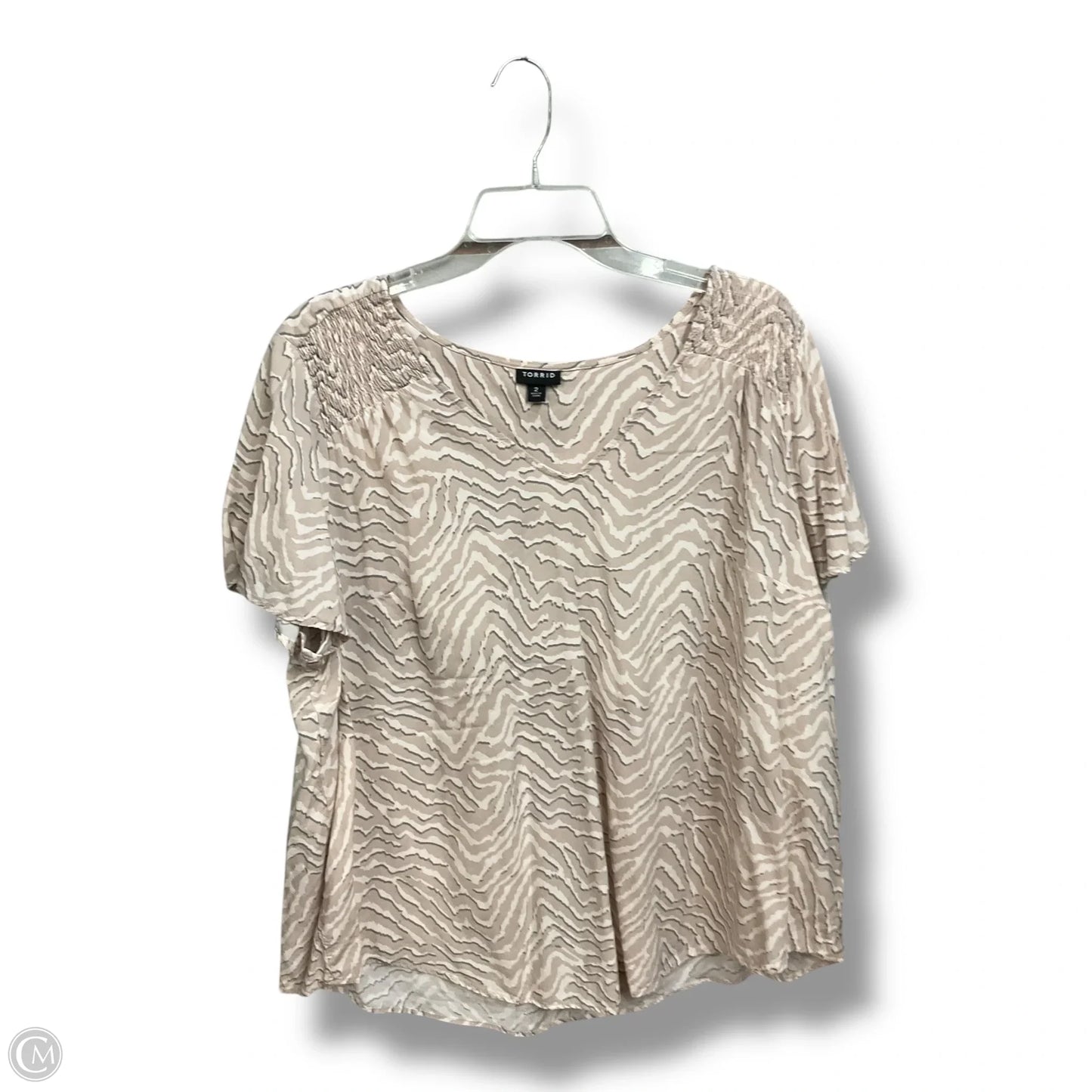 Top Short Sleeve By Torrid In Zebra Print, Size: 2x