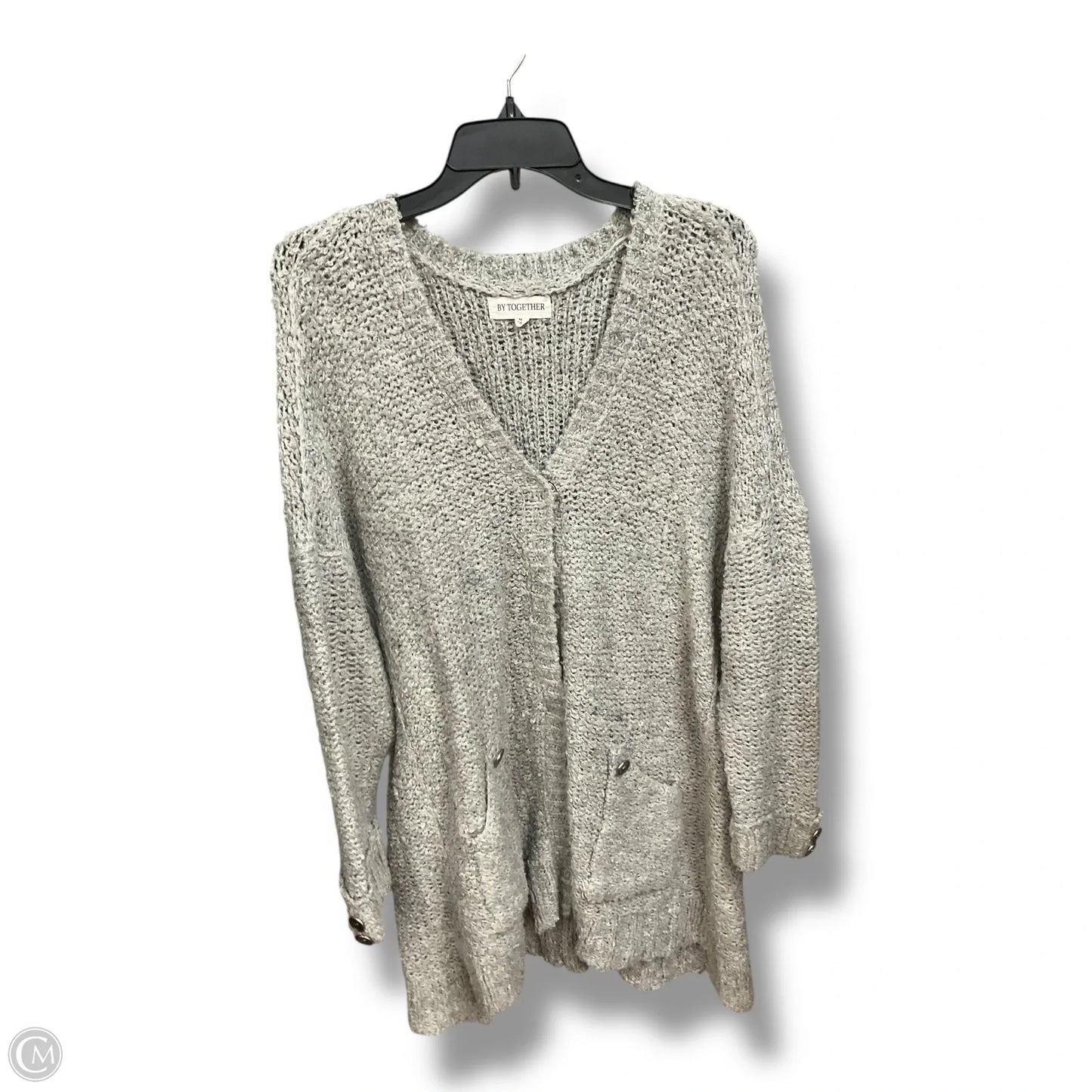 Sweater Cardigan By By Together In Grey, Size: M