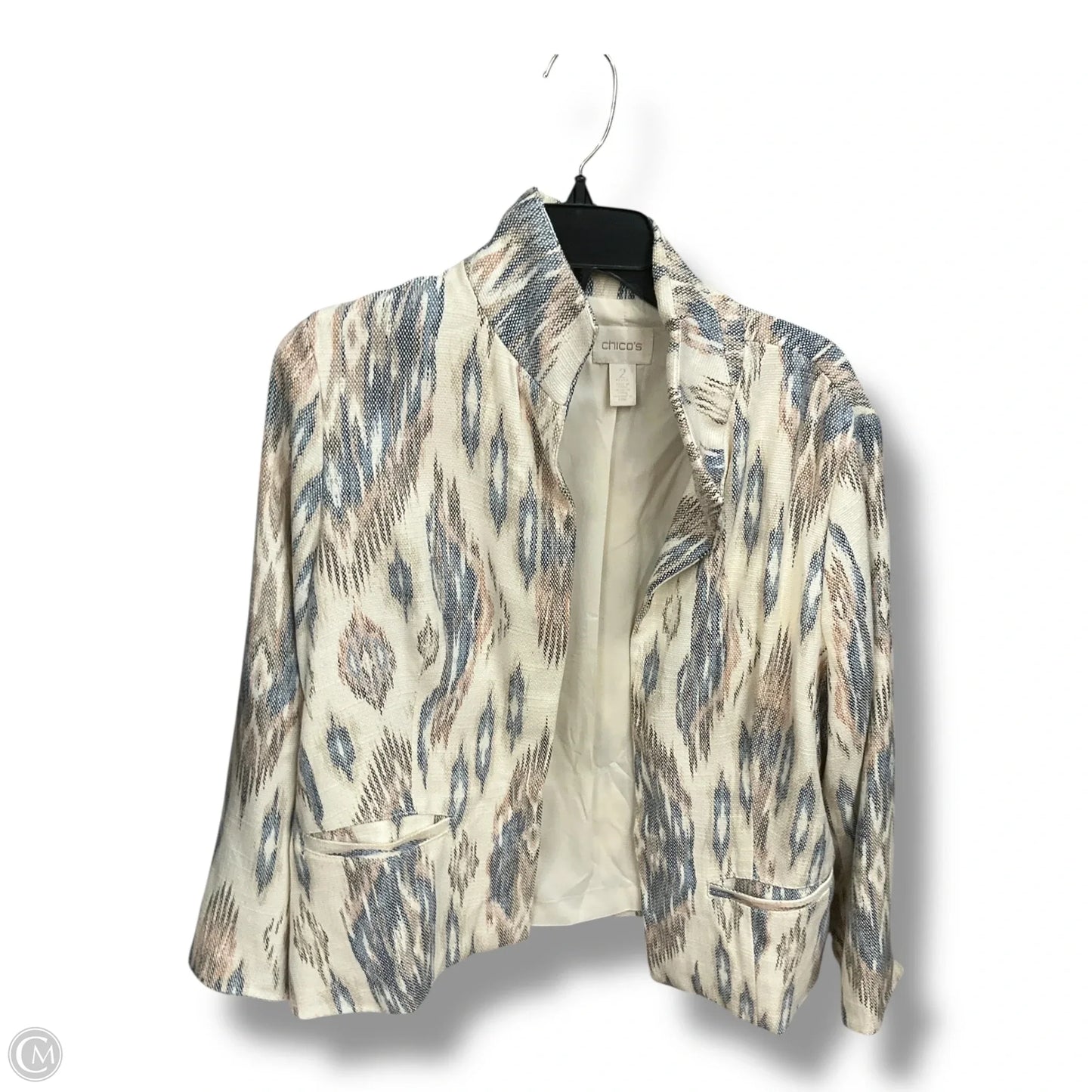 Blazer By Chicos In Snakeskin Print, Size: L