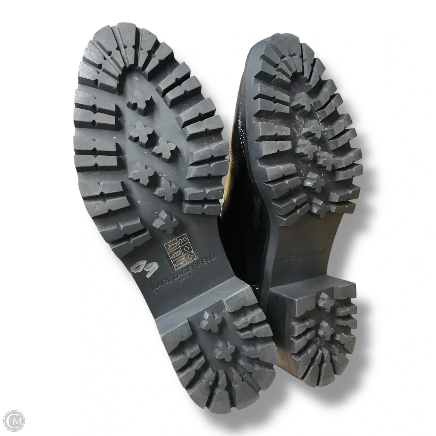 Boots Designer By Karl Lagerfeld In Black, Size: 7.5