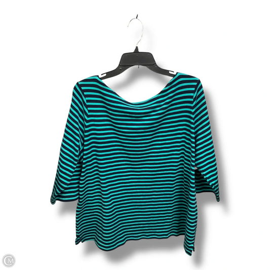 Top 3/4 Sleeve By Isaac Mizrahi Live Qvc In Striped Pattern, Size: 2x