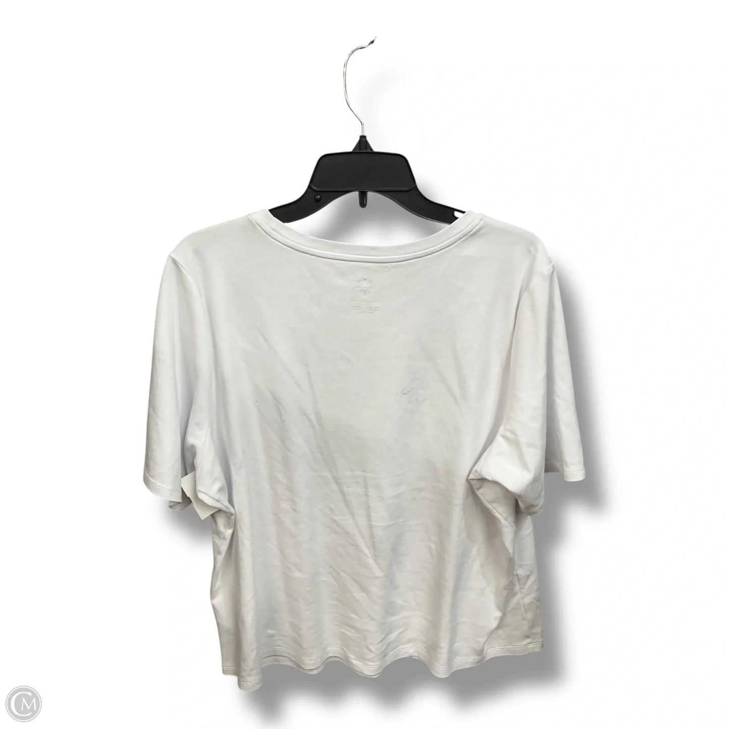 Top Short Sleeve Basic By Isaac Mizrahi Live Qvc In White, Size: 1x