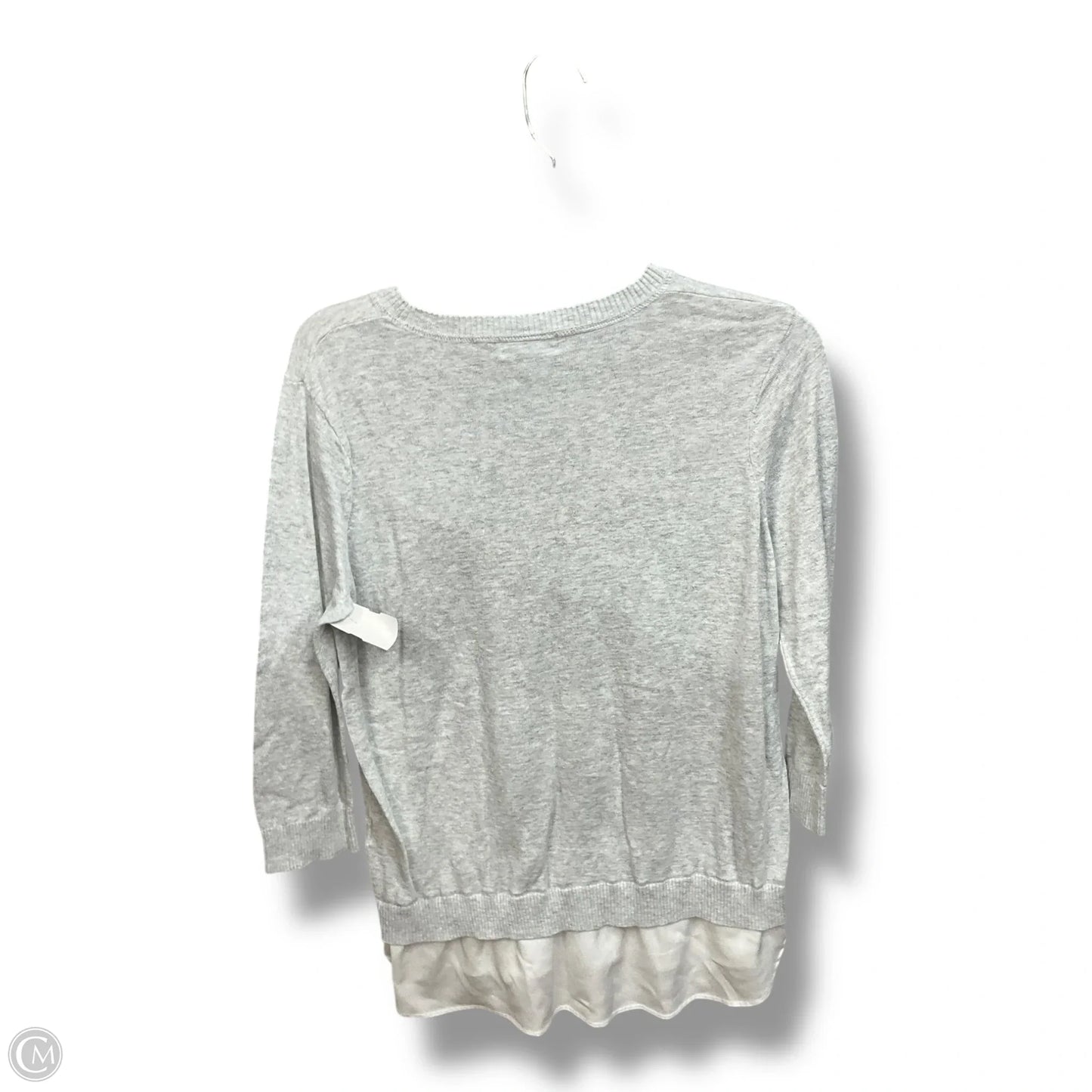 Top 3/4 Sleeve By Calvin Klein In Grey, Size: M