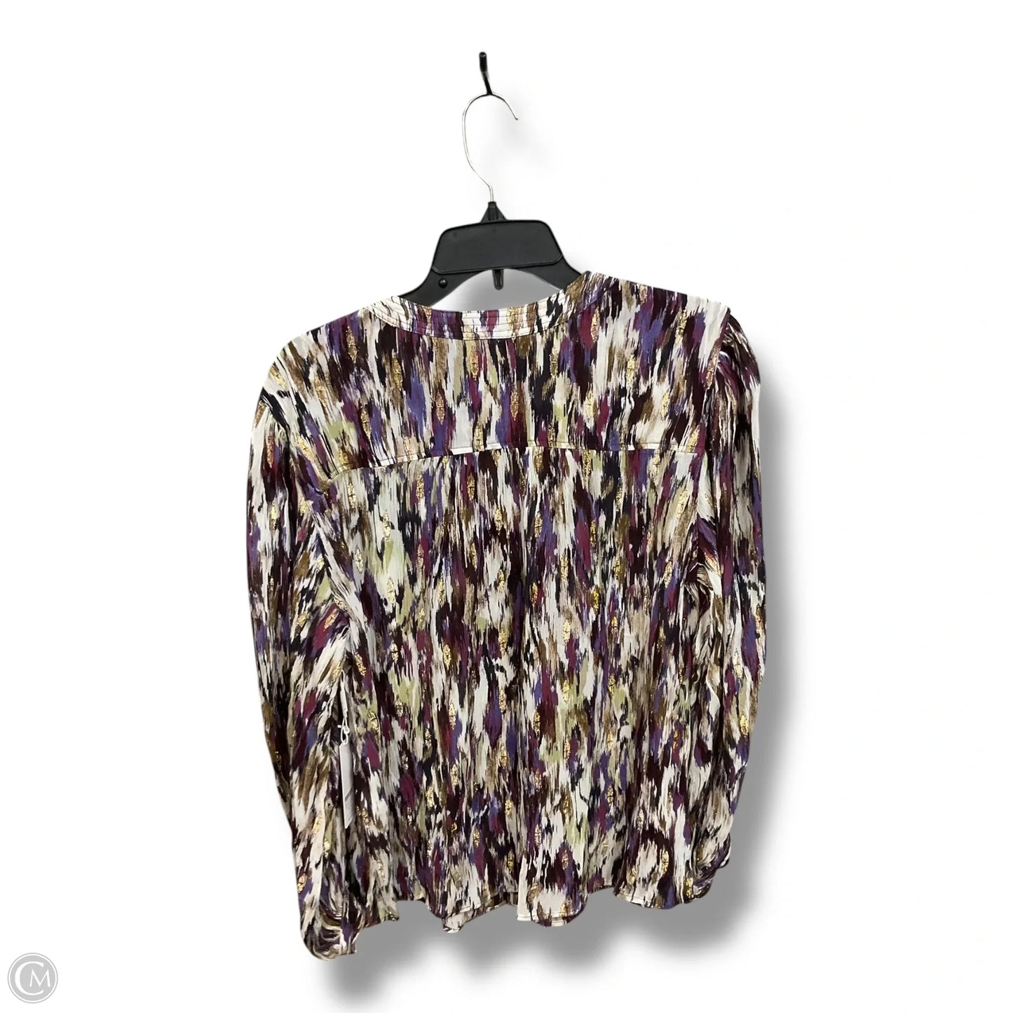 Blouse Long Sleeve By Chicos In Multi-colored, Size: L