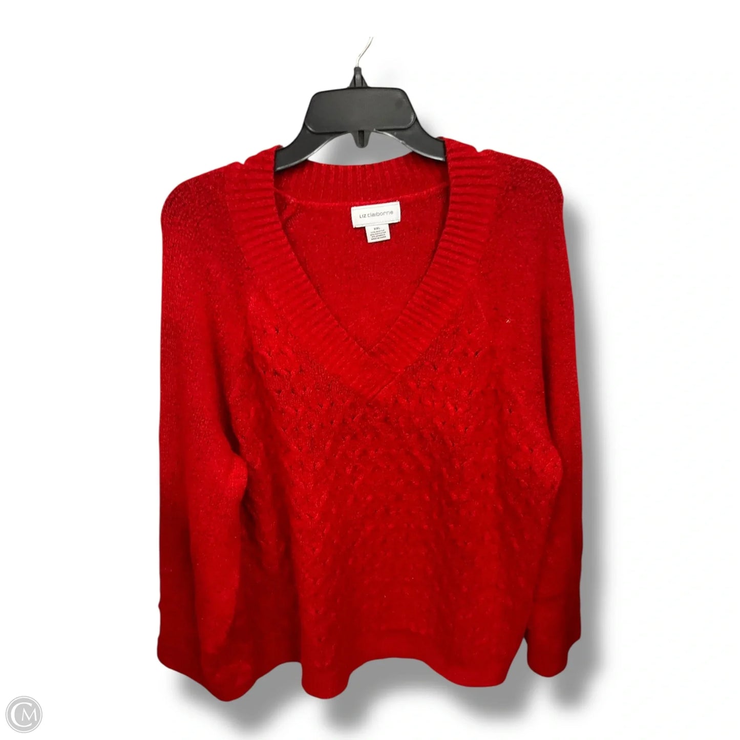 Sweater By Liz Claiborne In Red, Size: Xxl