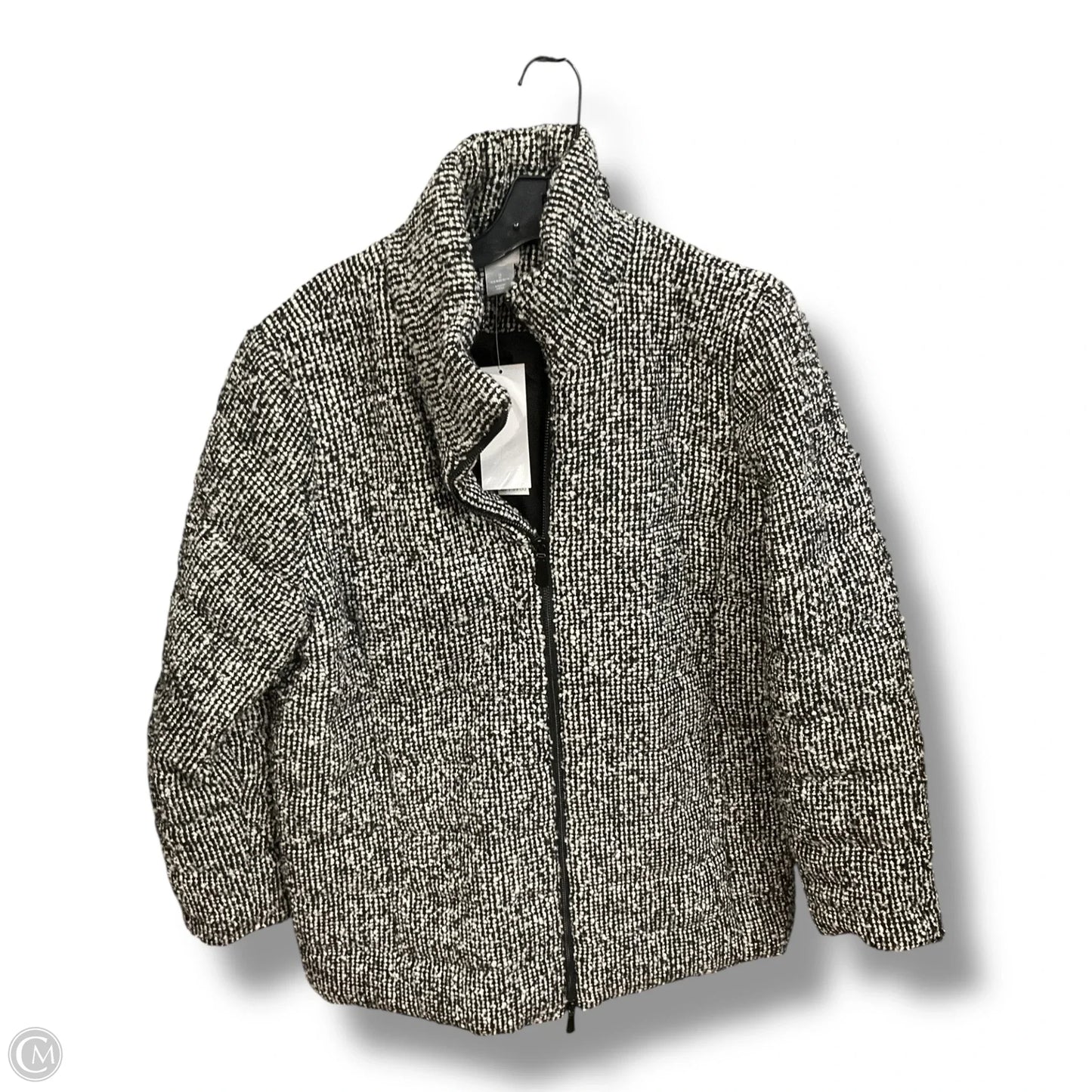 Coat Parka By Chicos In Black & White, Size: L