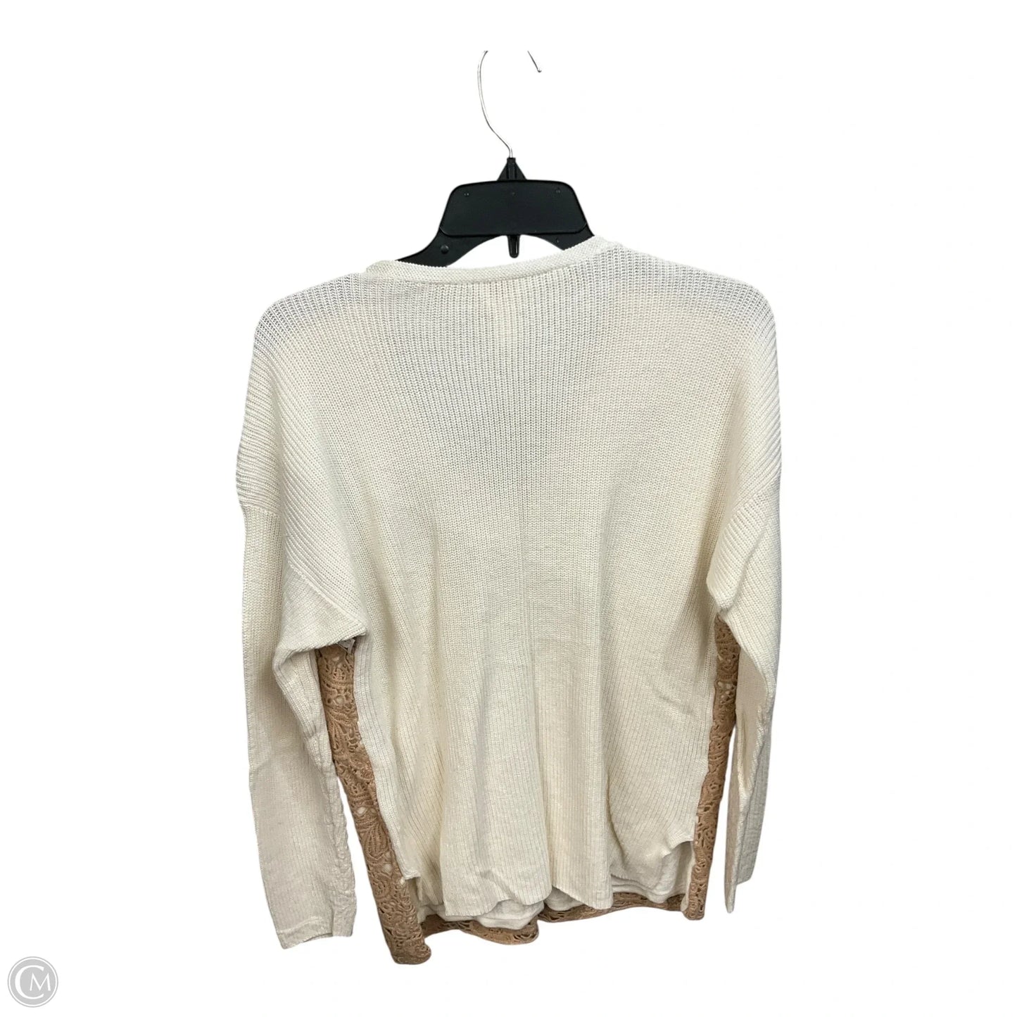 Top Long Sleeve By Chicos In Tan & White, Size: L