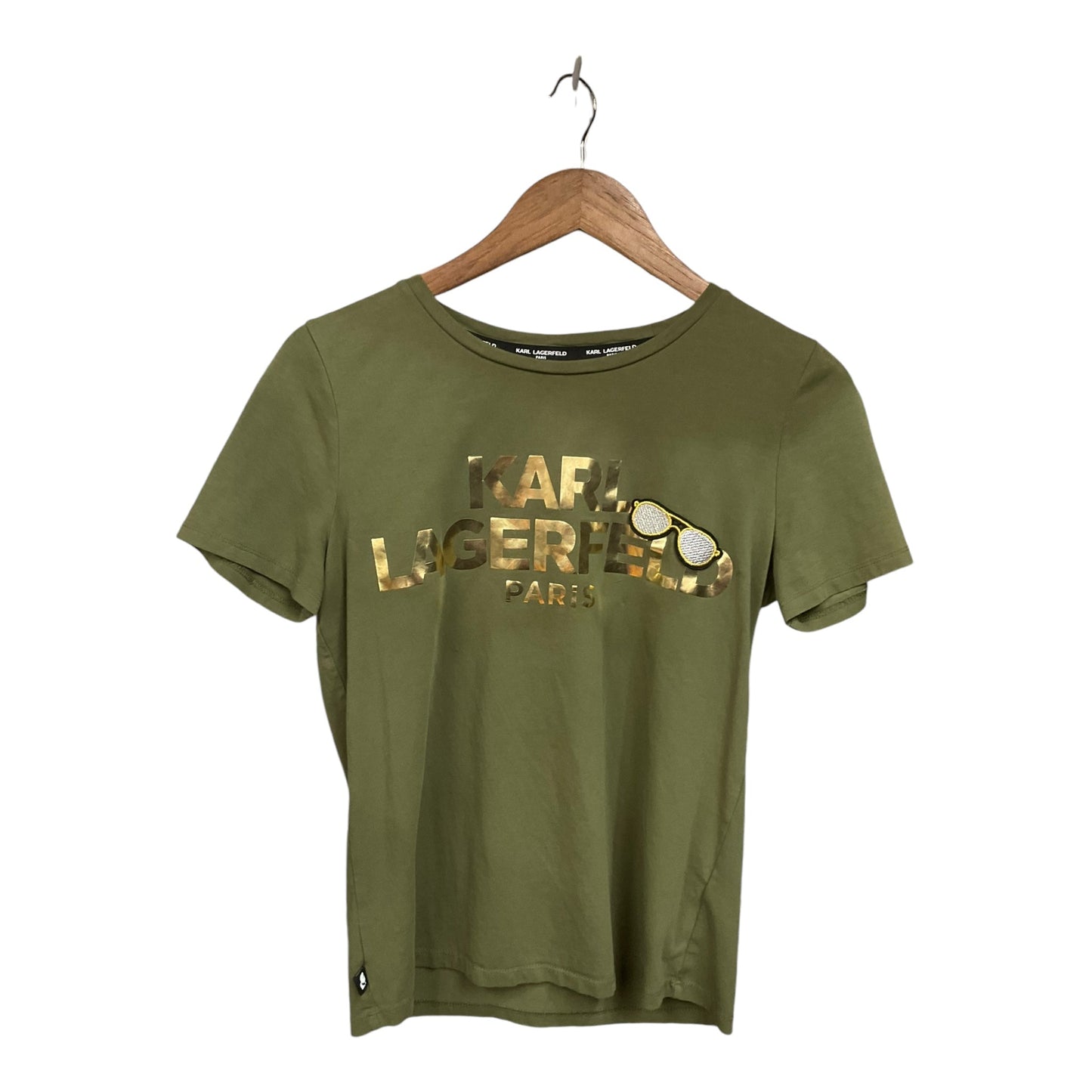 Top Short Sleeve By Karl Lagerfeld In Green, Size: S