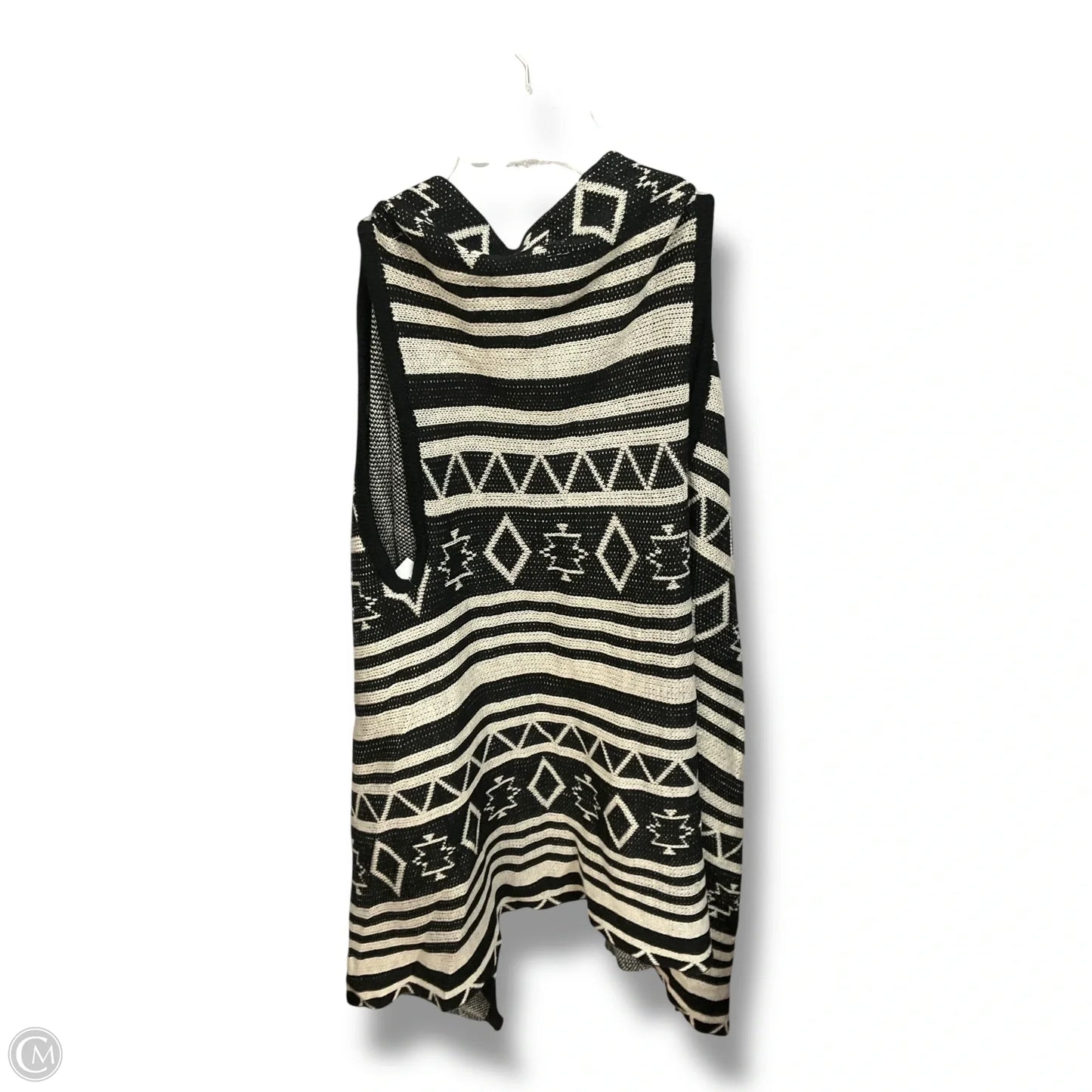 Vest Sweater By Lildy In Black & Cream, Size: L