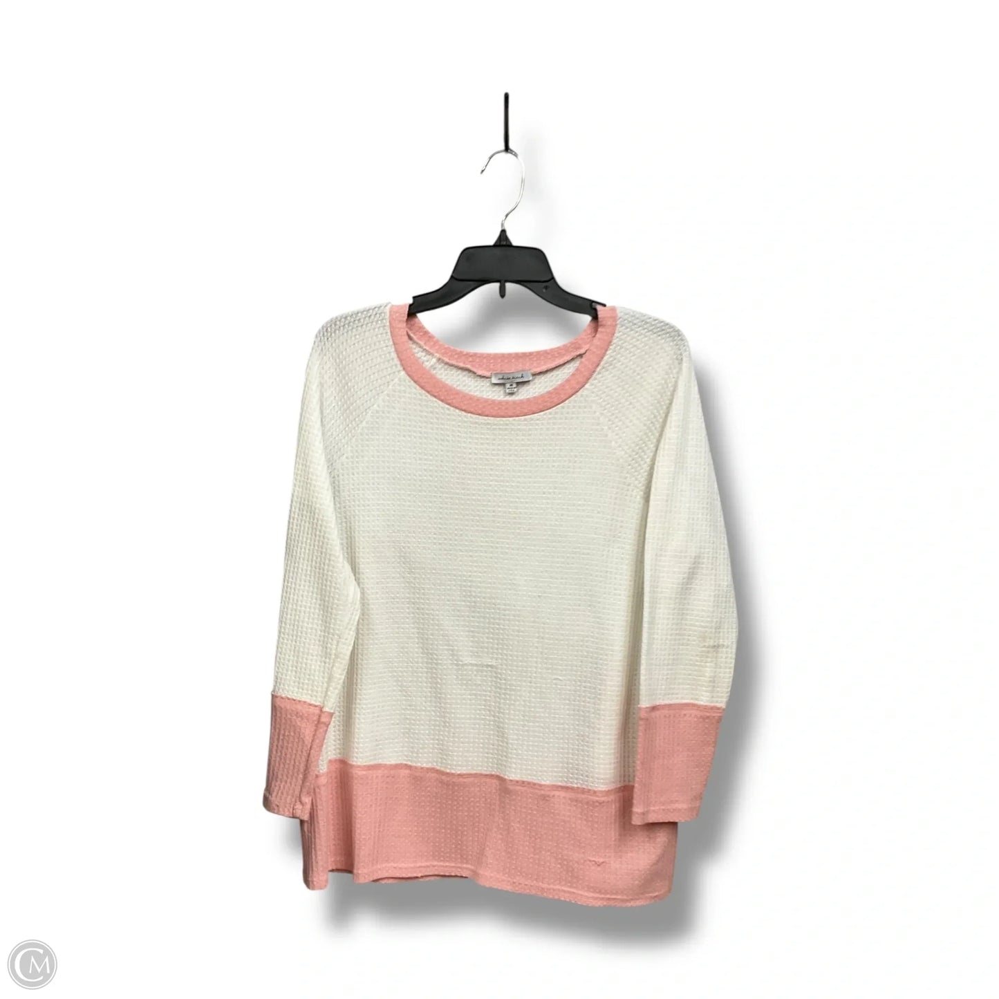 Top Long Sleeve By White Birch In Pink & White, Size: M
