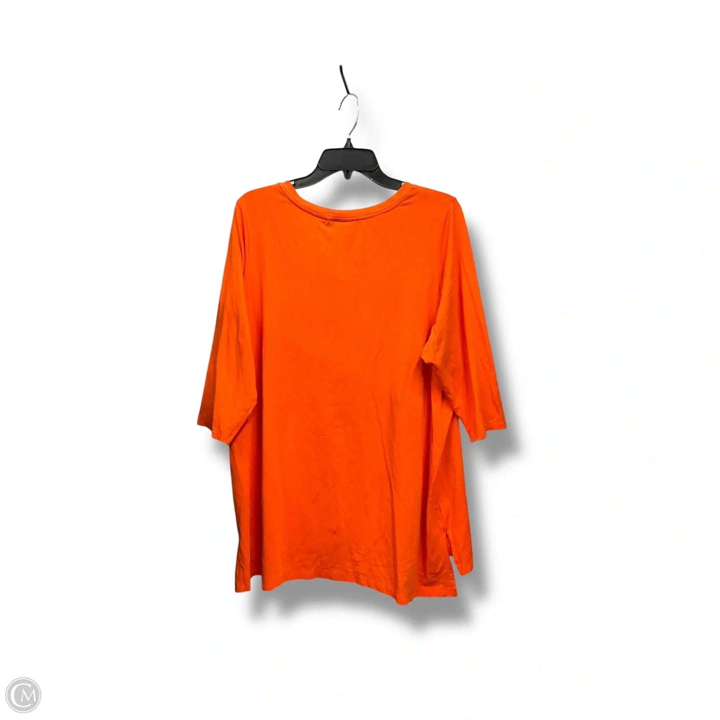 Top 3/4 Sleeve Basic By Tahari In Orange, Size: 2x