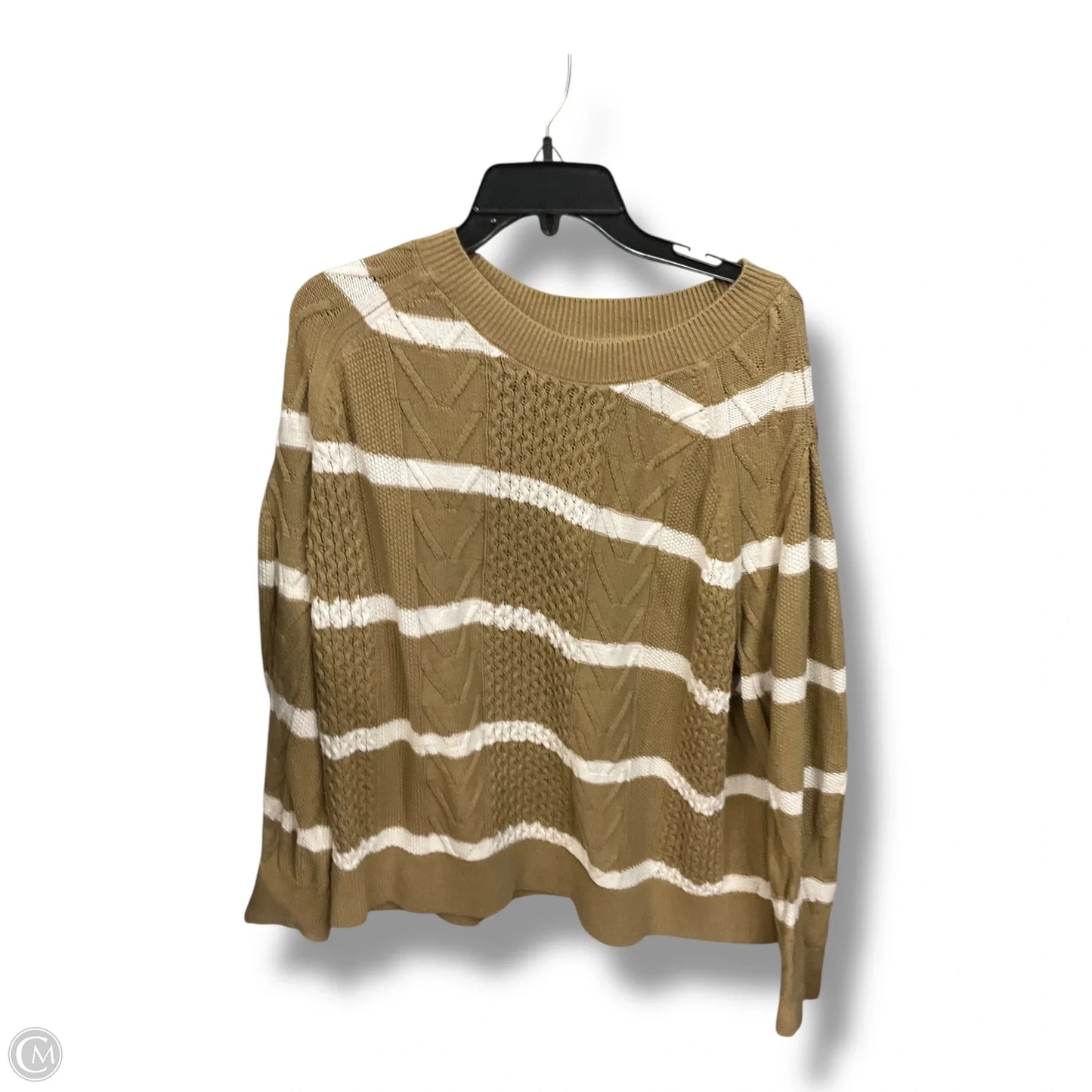 Sweater By Lane Bryant In Tan & White, Size: 3x