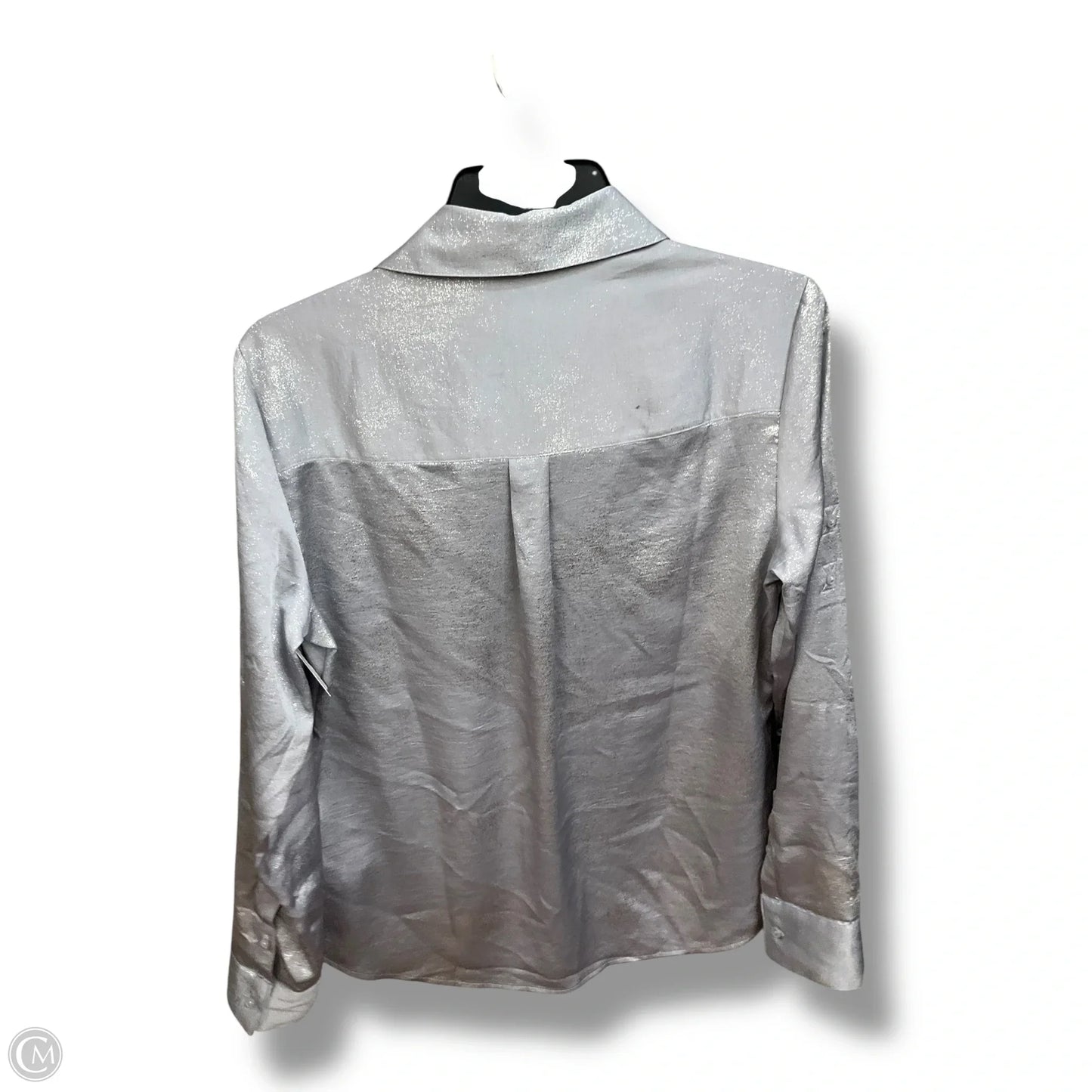 Blouse Long Sleeve By Express In Silver, Size: M