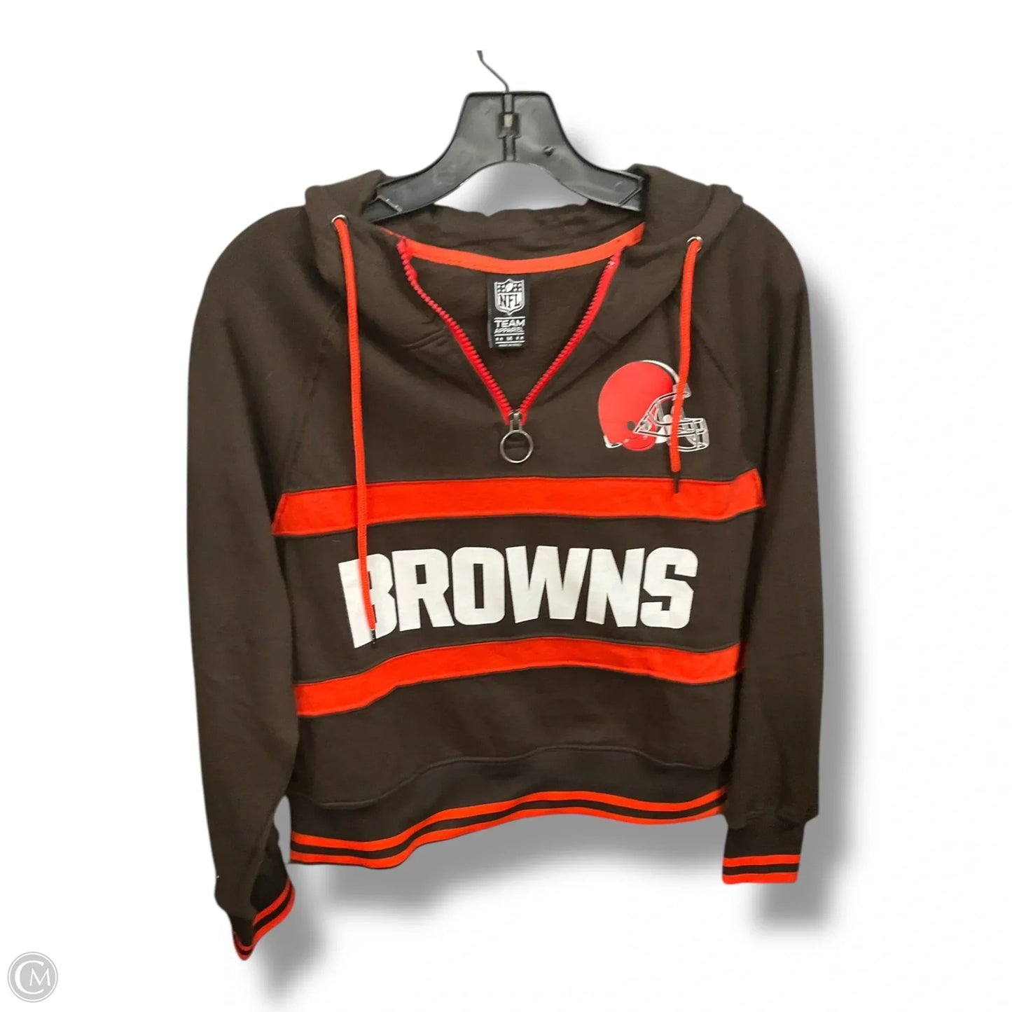 Sweatshirt Hoodie By Nfl In Brown & Orange, Size: M