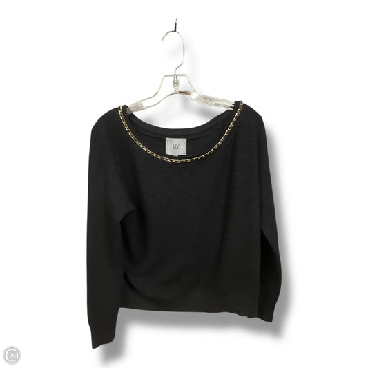 Top Long Sleeve Basic By Clothes Mentor In Black, Size: L