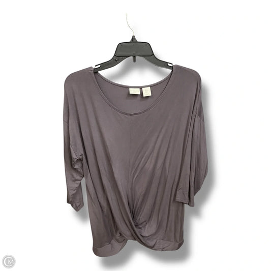 Top 3/4 Sleeve Basic By St Tropez In Purple, Size: L