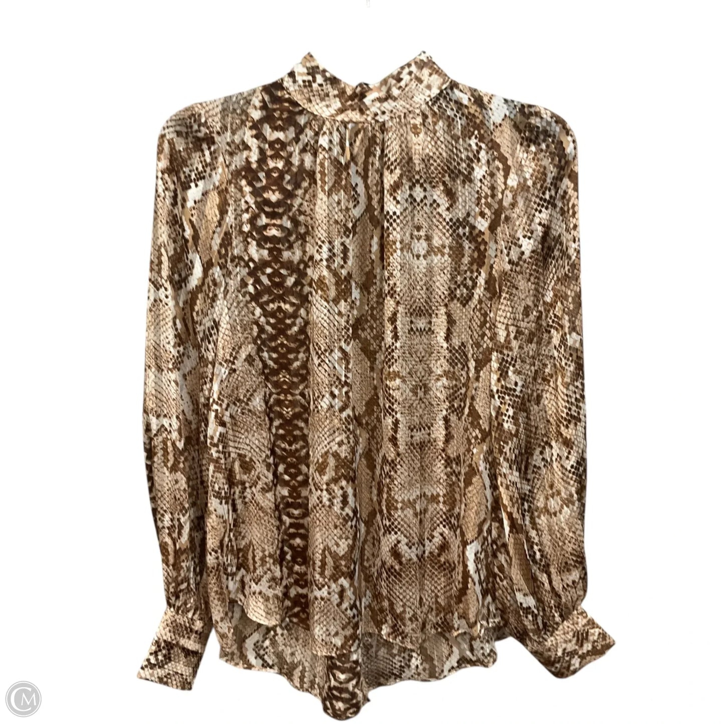 Blouse Long Sleeve By H&m In Snakeskin Print, Size: S