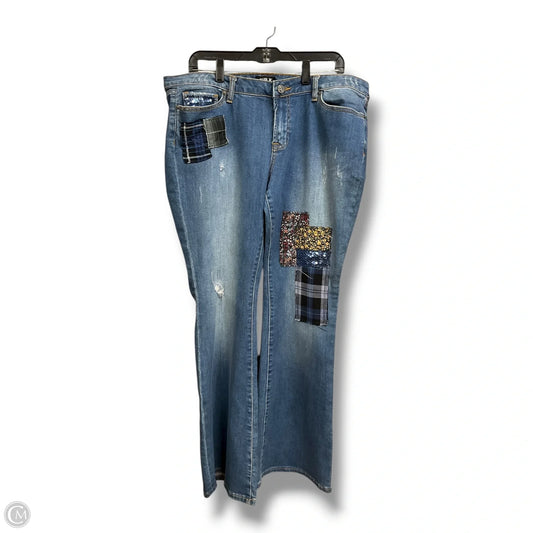 Jeans Flared By Allen B In Blue Denim, Size: 16