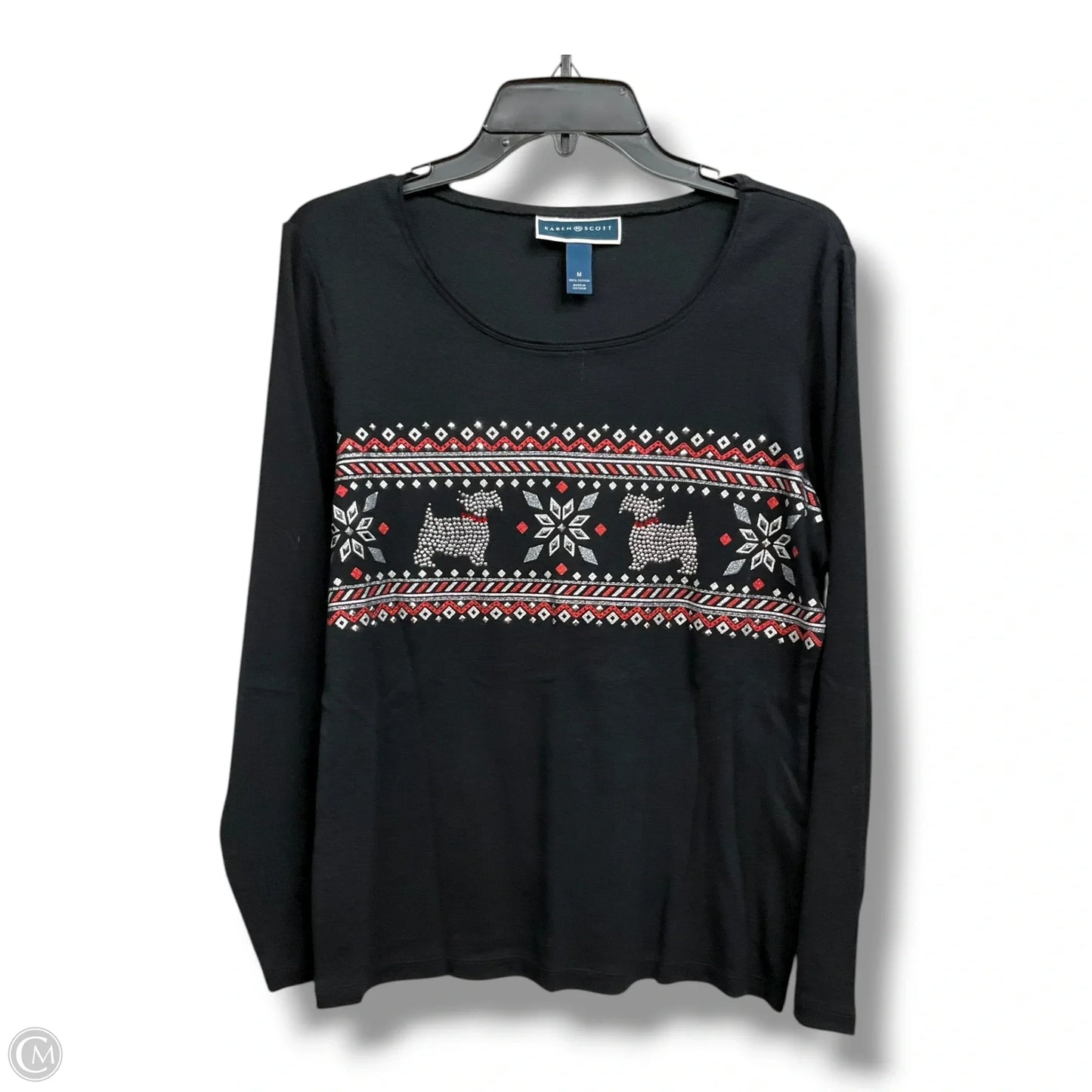 Top Long Sleeve By Karen Scott In Black, Size: M