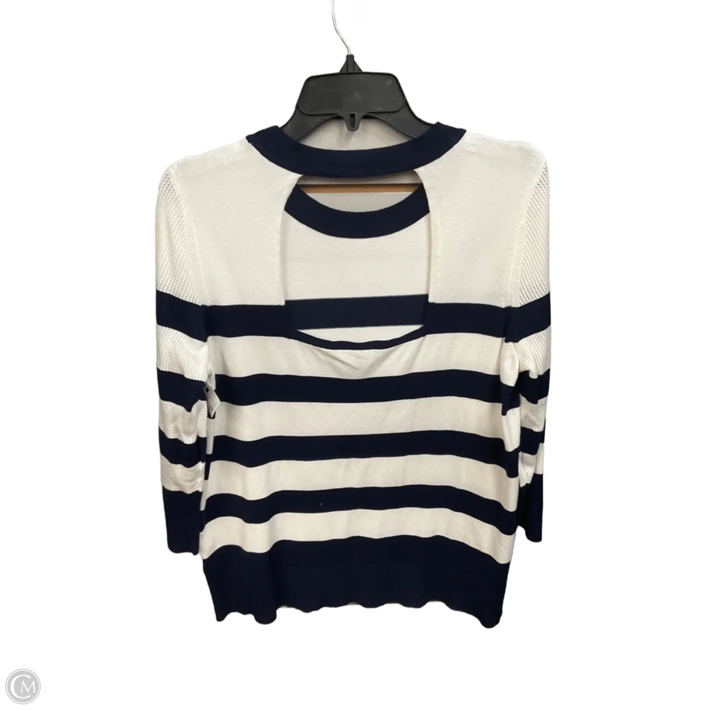 Top 3/4 Sleeve By Liverpool In Striped Pattern, Size: L