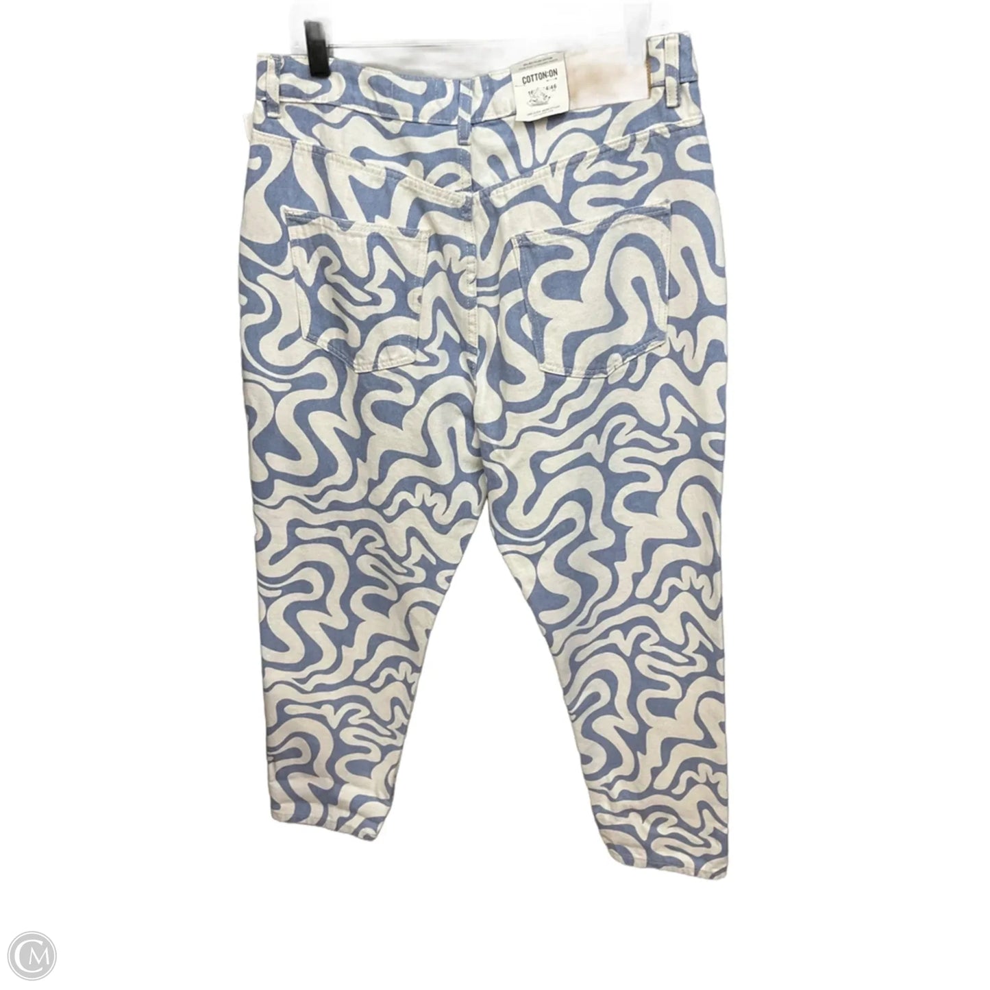 Jeans Straight By Cotton On In Blue & White, Size: 12