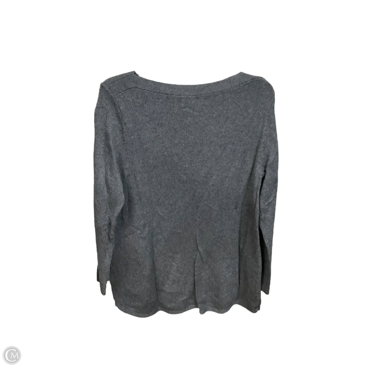 Top Long Sleeve Basic By Karen Scott In Grey, Size: S