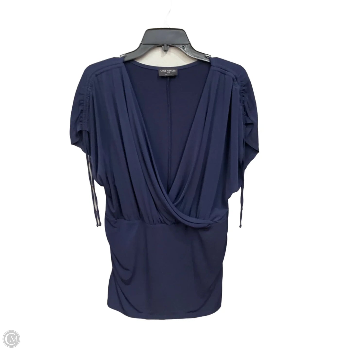 Top Short Sleeve By Lane Bryant In Navy, Size:2x