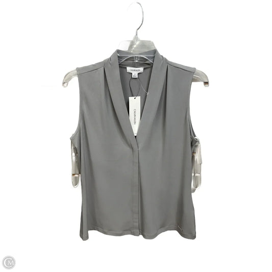Top Sleeveless By Calvin Klein In Grey, Size: S