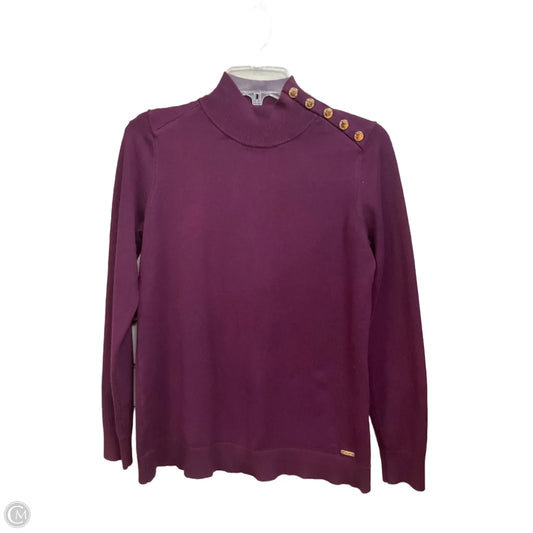 Top Long Sleeve Basic By Calvin Klein In Purple, Size: S