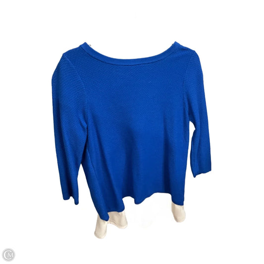 Top 3/4 Sleeve By Limited In Blue & White, Size: M