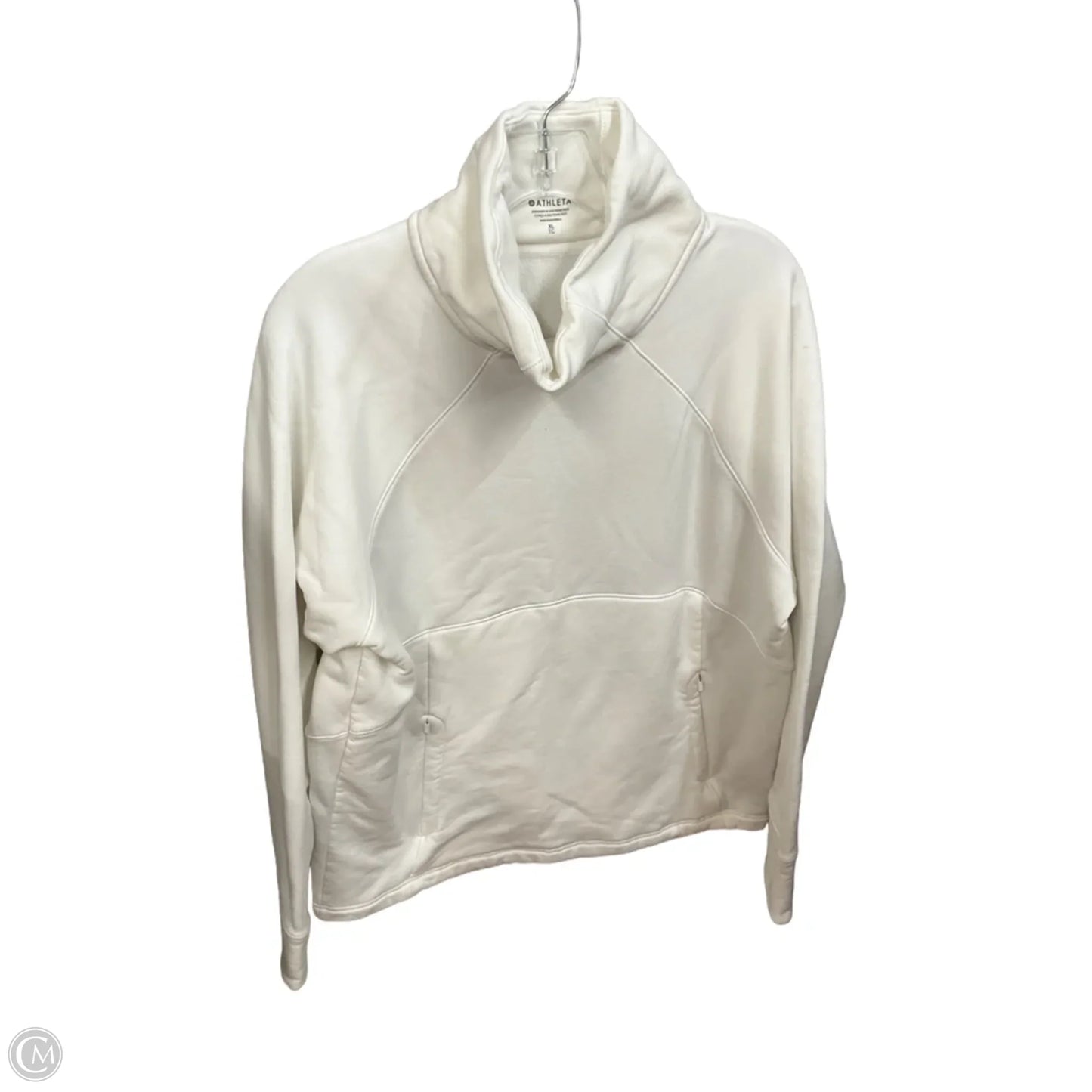 Athletic Top Long Sleeve Collar By Athleta In White, Size: Xl