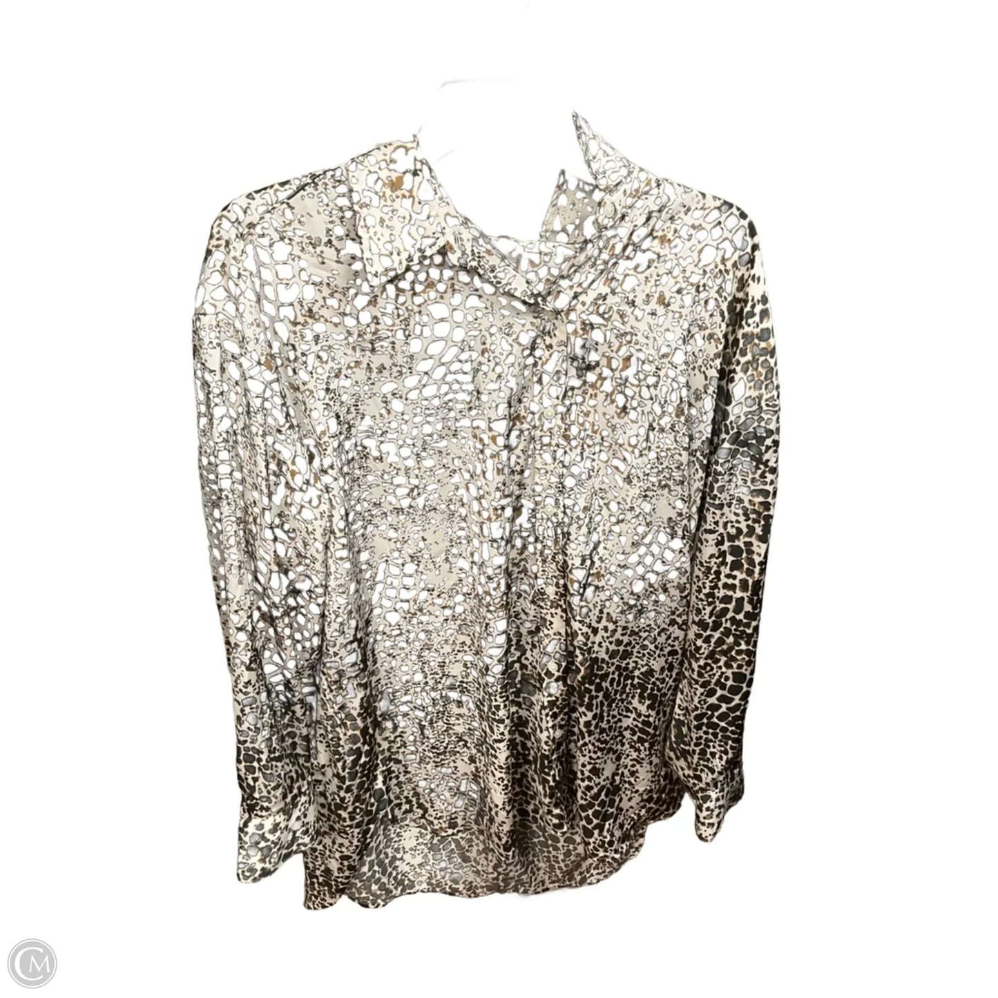 Blouse Long Sleeve By Banana Republic In Animal Print, Size: L